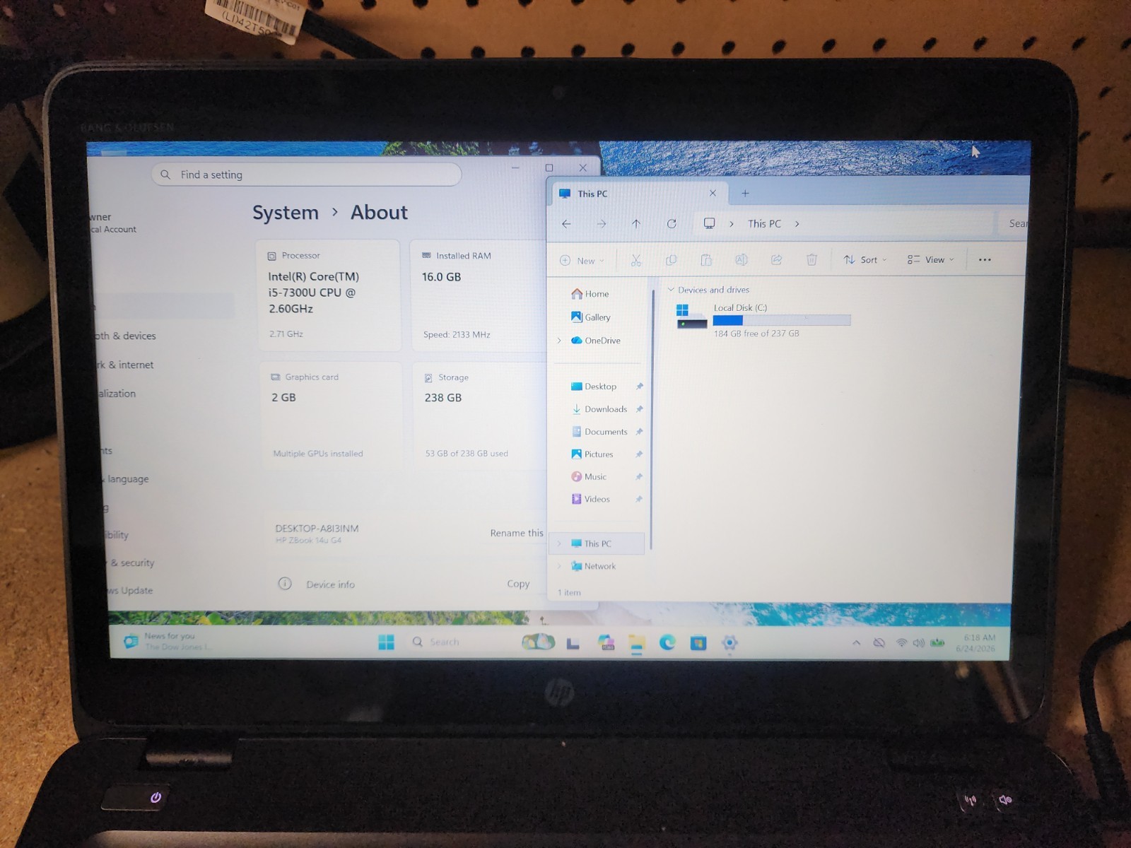 HP ZBook 14u G4 i5-7300U 2.6GHz 16GB RAM 256GB SSD Win 1 1 Pro FirePro W4190M