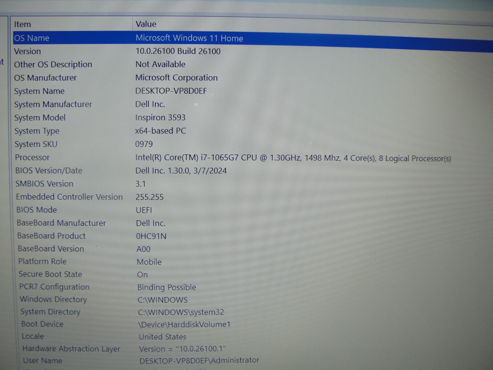 Dell Inspiron 3593 15.6” TOUCH FHD Core i7-1065G7 1.3GHz 12GB 1TB HDD + Charger