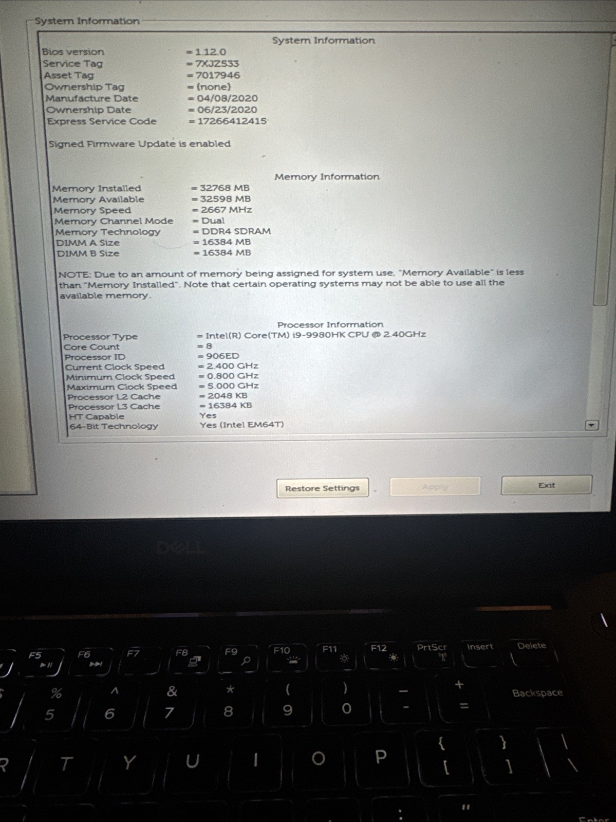 Dell Precision 5540 Mobile Workstation i9-9980HK 32GB RAM 512GB SSD – READ