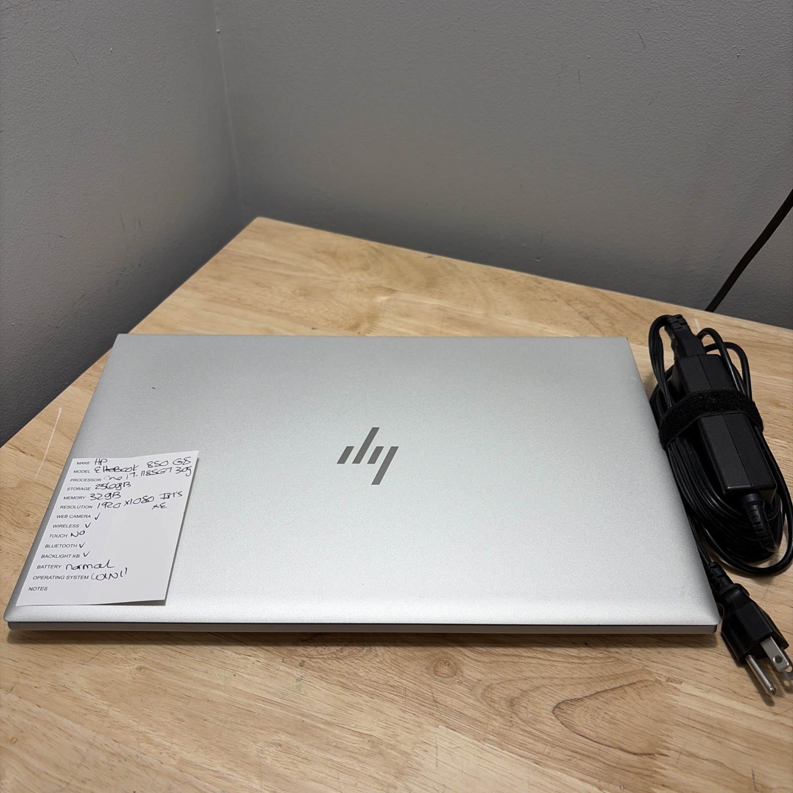 HP EliteBook 850 G8 CORE I7-1185G7 3.0GHZ 32GB 256GB WCAM WIFI W11 CORD