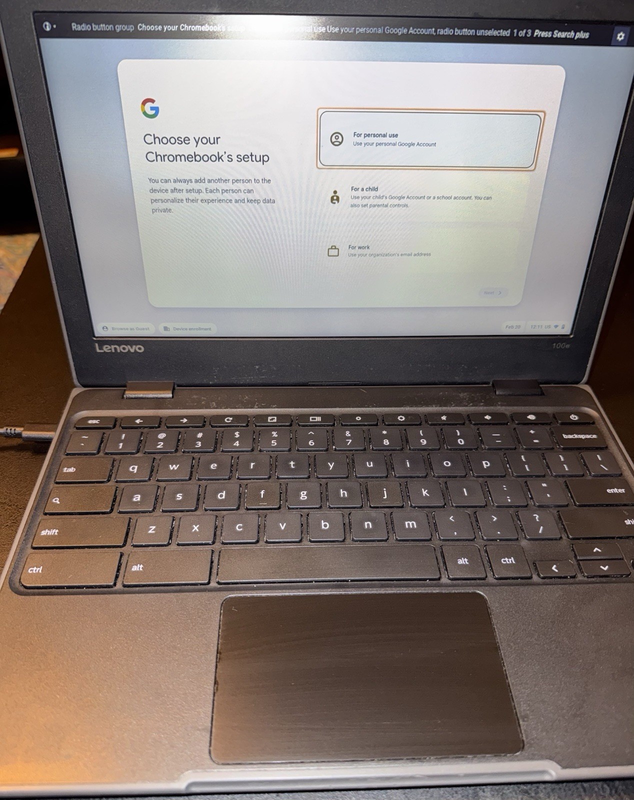 Lenovo 100e 2018 Chromebook 11.6” 4GB 16GB | Fully Working | NEW Charger