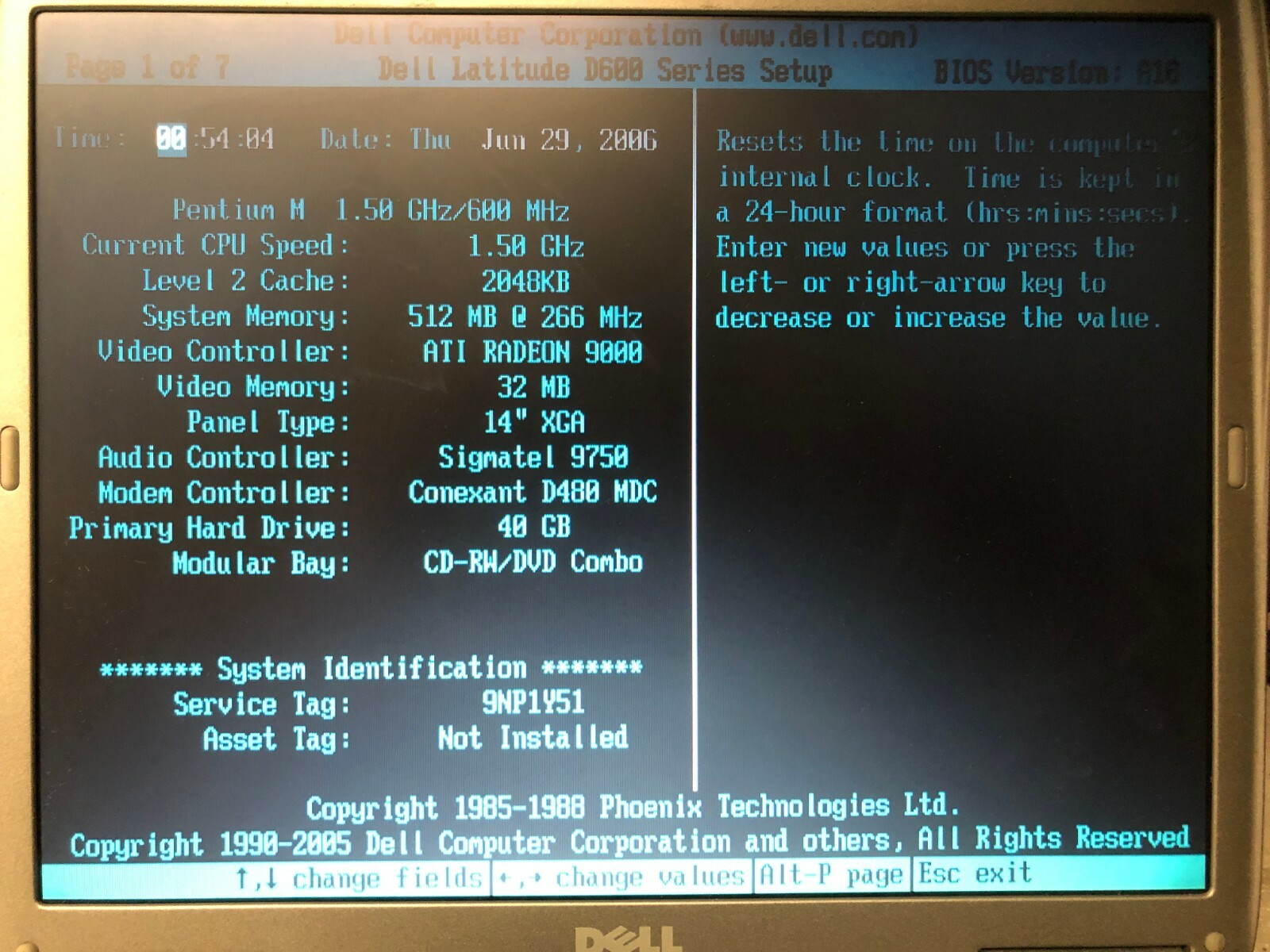 DELL LATITUDE D600 Laptop Pentium M, 1.5 GHz, 512 MB RAM 40GB 15″
