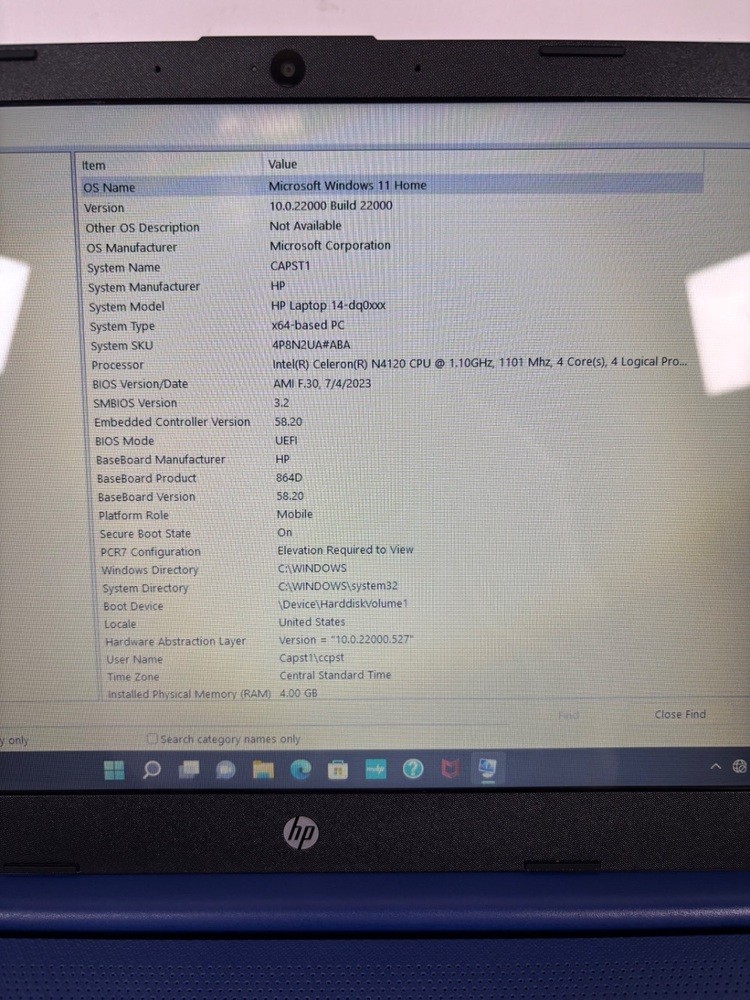 HP Laptop Intel Celeron N4120 1.10ghz 4gb Ram 64gb SSD 14″ 2023