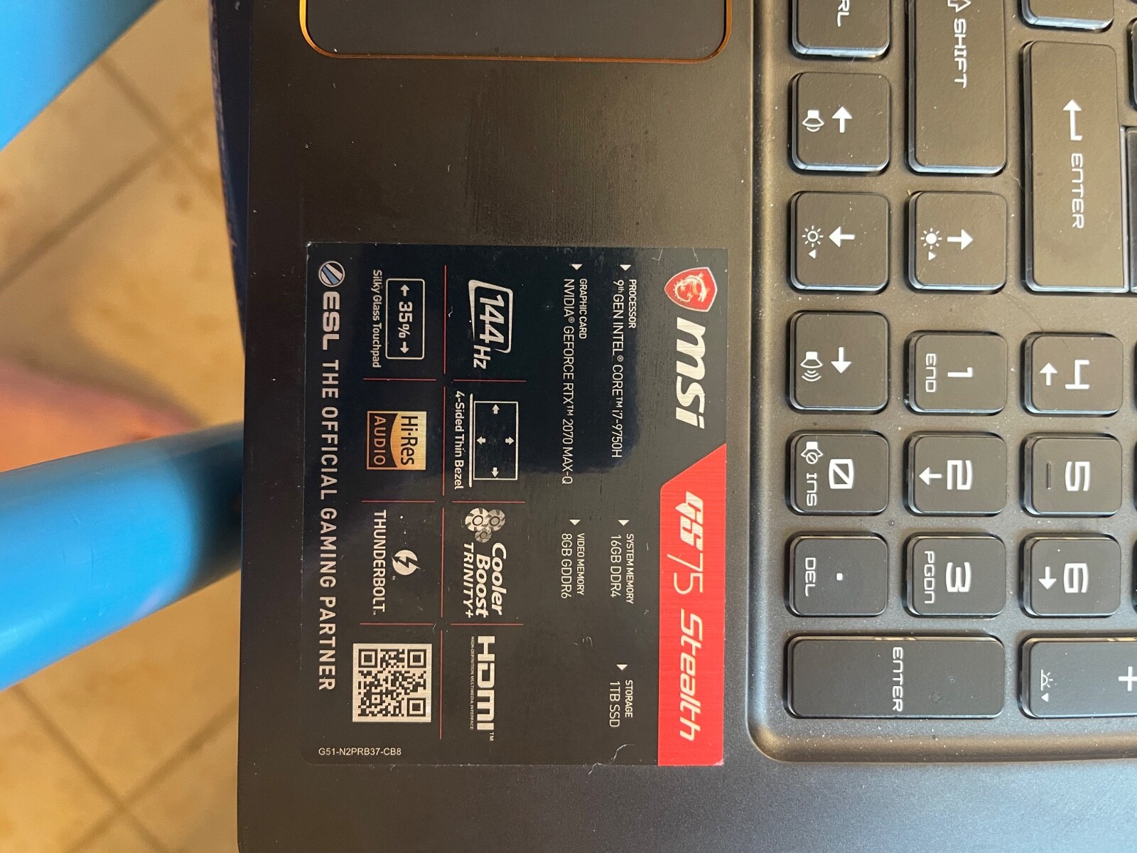 MSI GS75 Stealth 17.3 inch (1 TB, Intel Core i7 9th Gen., 2.60 GHz, 16 GB)…