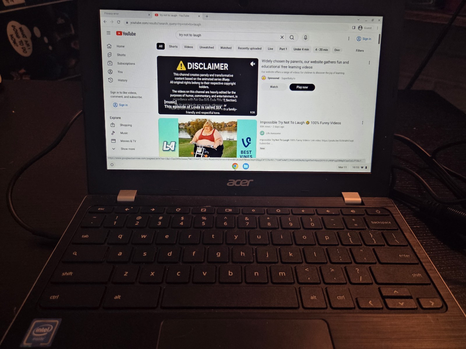 Acer Chromebook 311 CB311-9H (11.6″) Celeron N4020, 8GB RAM, 4gb W/Charger