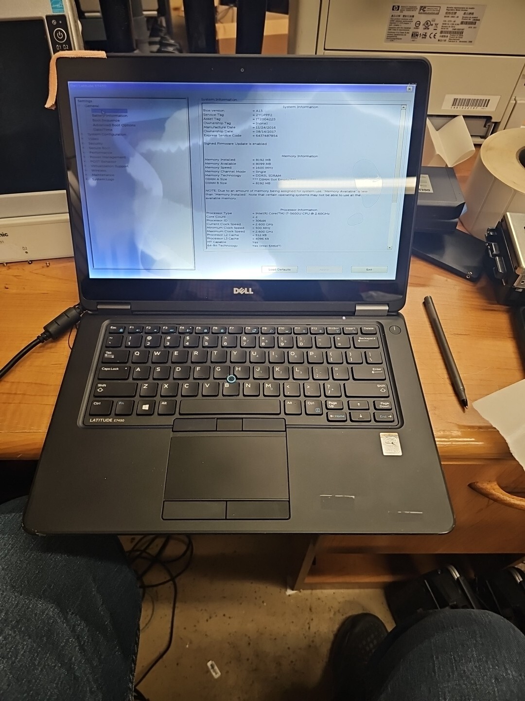 DELL Latitude E7450 14″ Intel Core i7-5600U 2.60GHz 8GB 256gb Bad Lcd Excel Batt