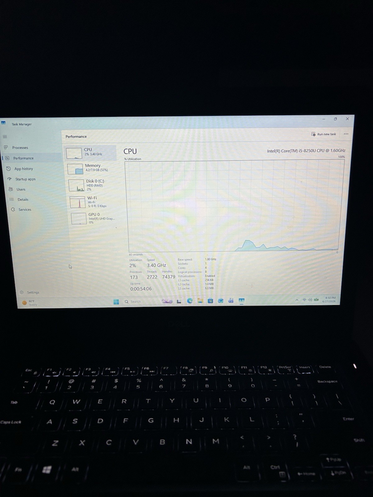 Dell Latitude 3490 14 in i5-8250U 8GB RAM 466GB HDD Win 11 Pro Black