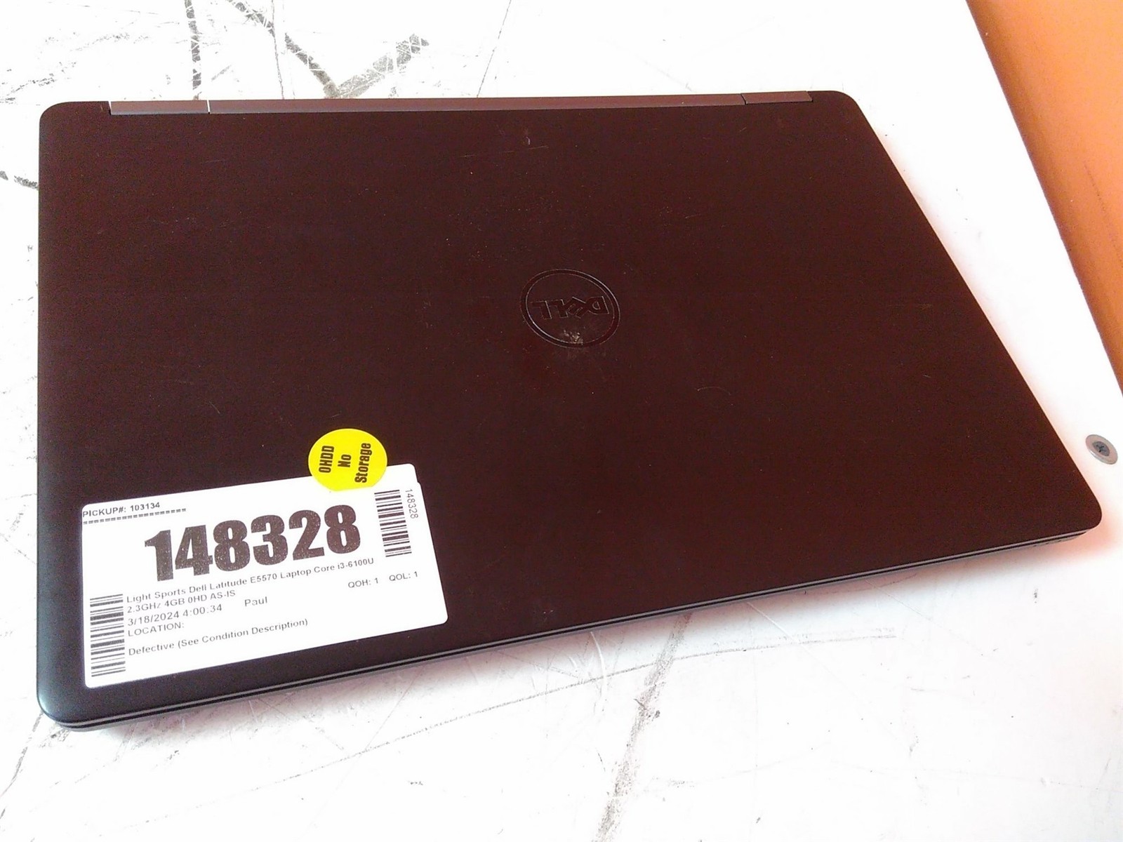 Light Sports Dell Latitude E5570 Laptop Core i3-6100U 2.3GHz 4GB 0HD AS-IS