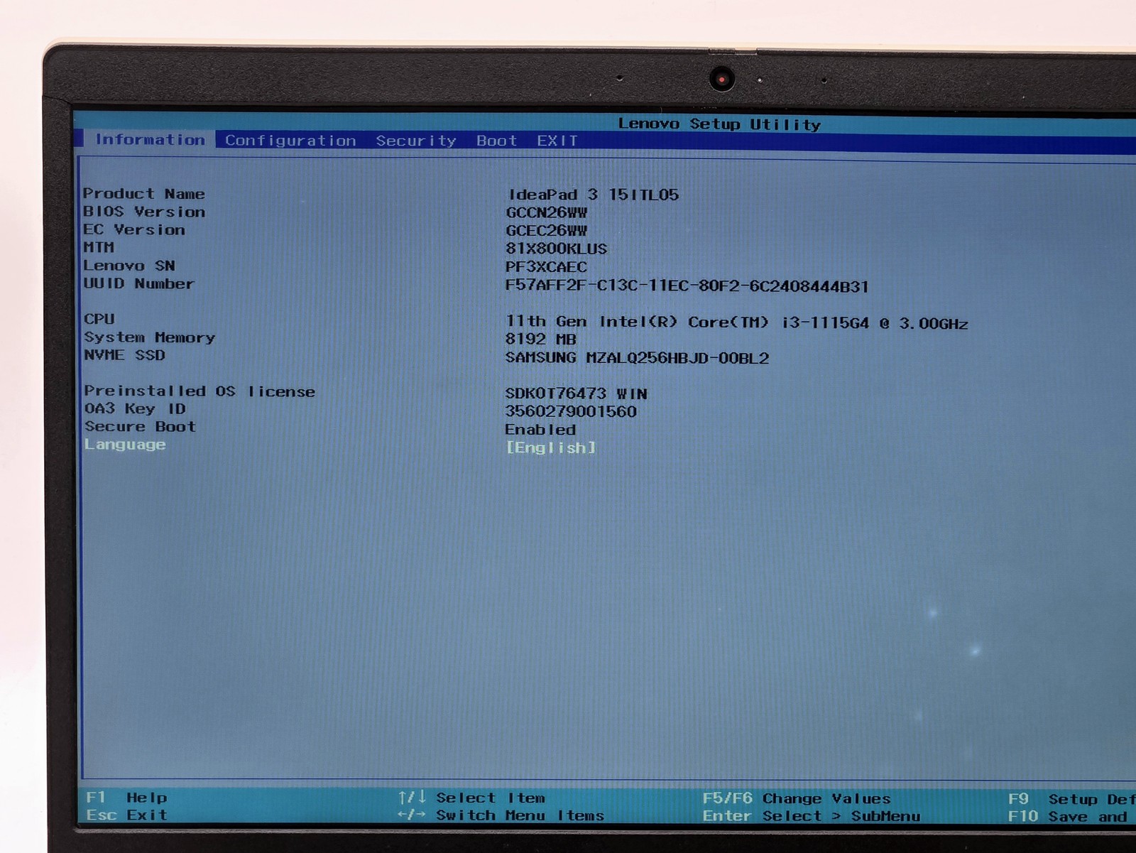 Lenovo ideapad 3-15ITL05 15″ HD Touch I3-1115G4 256GB SSD 8GB W11 Webcam