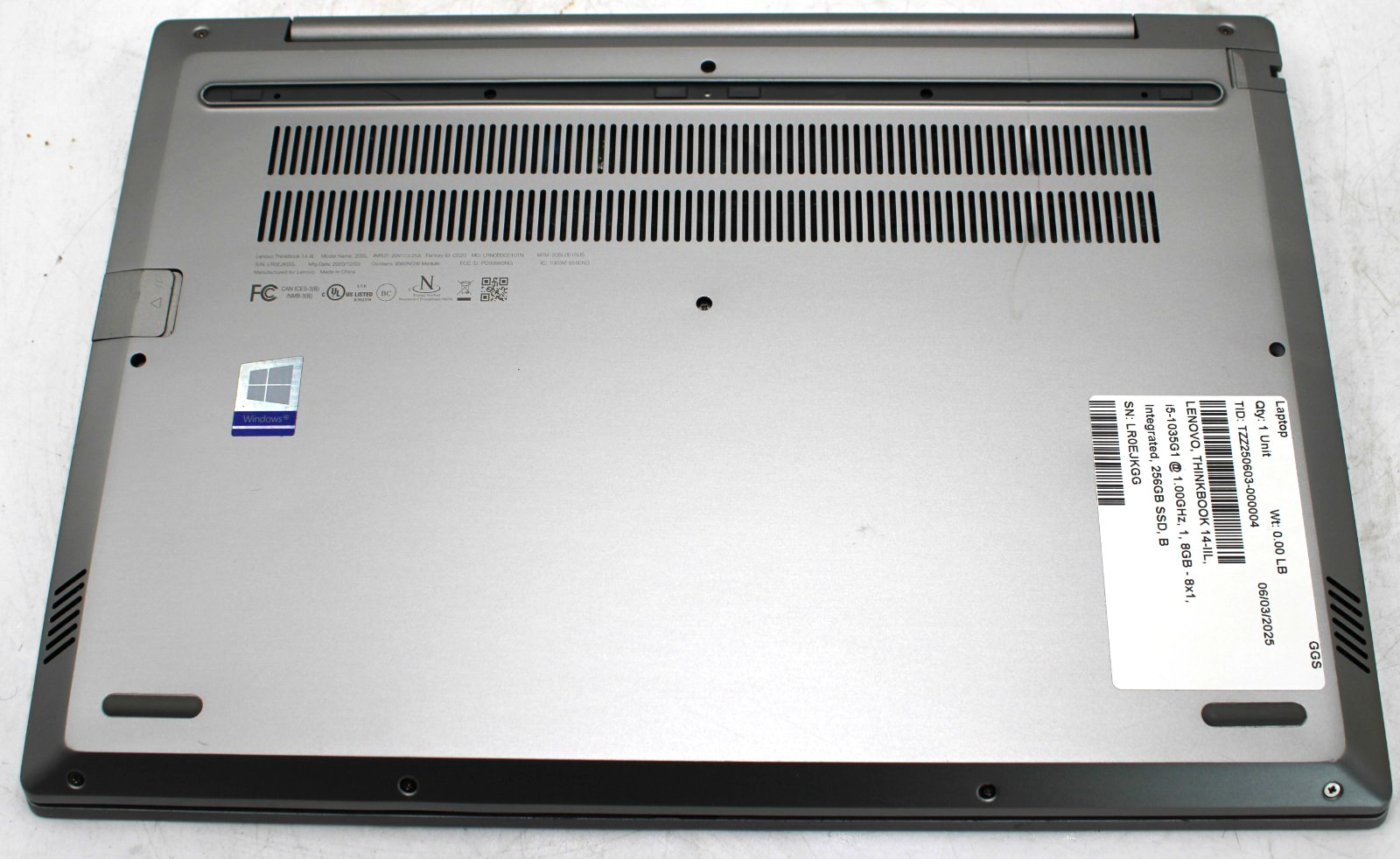 14″ Lenovo Thinkbook 14 IIL Laptop i5-1035G1 @ 1.00GHz 8GB RAM 256GB SSD Win 11