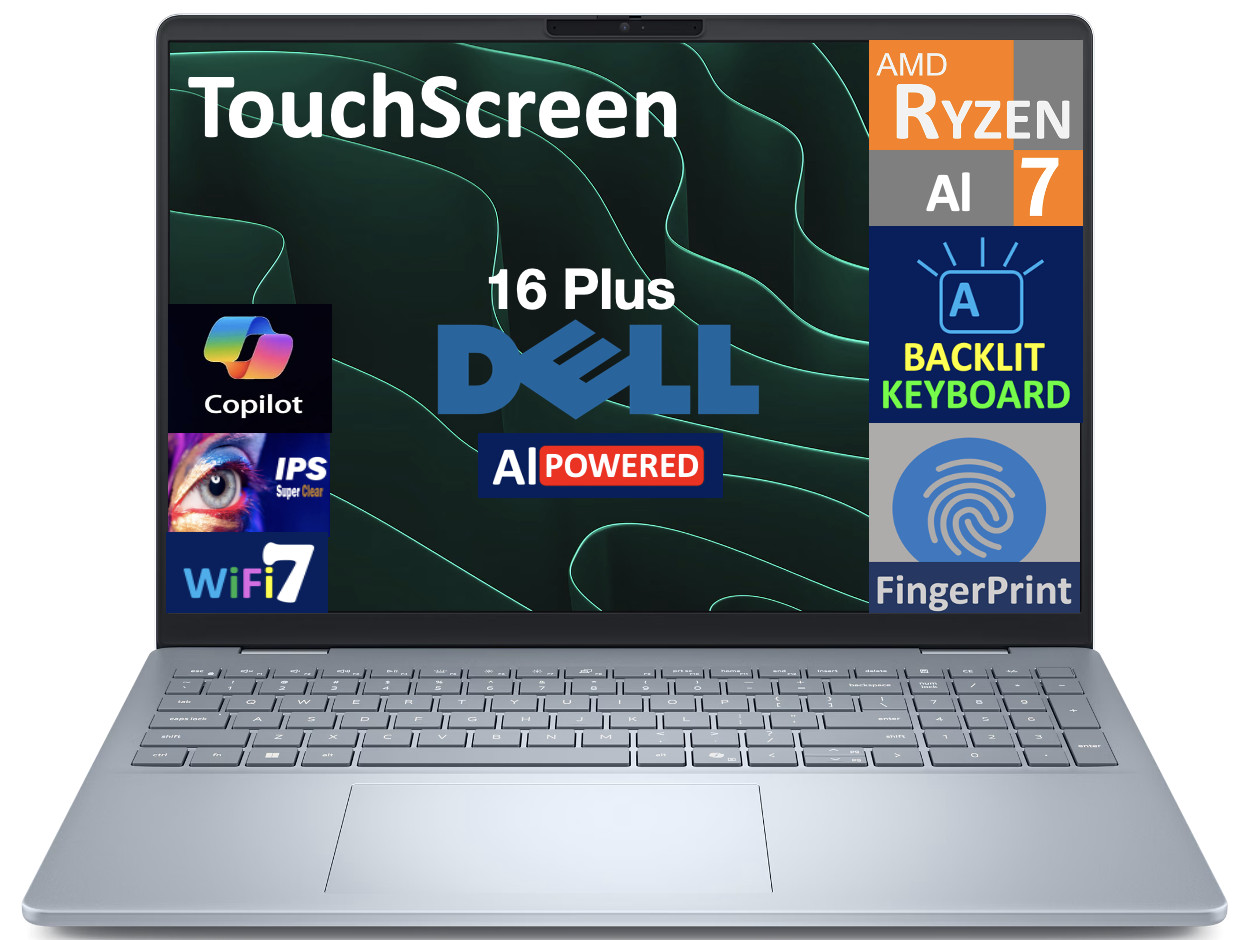 Dell 16 Plus 16.0″ 1920×1200 AMD Ryzen AI 7 350 16GB RAM 1TB SSD Windows 11 Pro