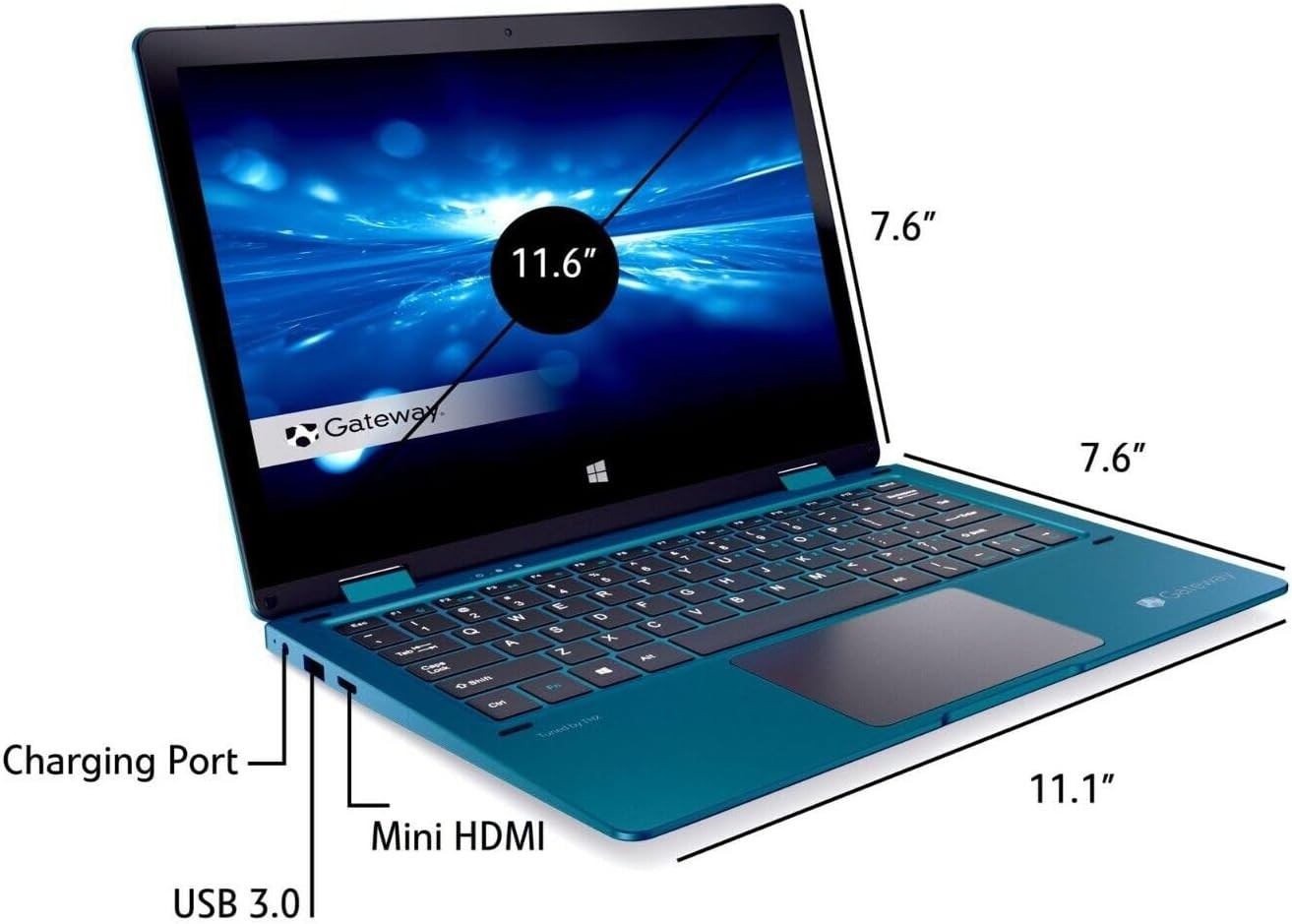 Gateway 11.6″ HD 2-in-1 Convertible Laptop Intel N4020 4GB RAM 64GB SSD Win10 H