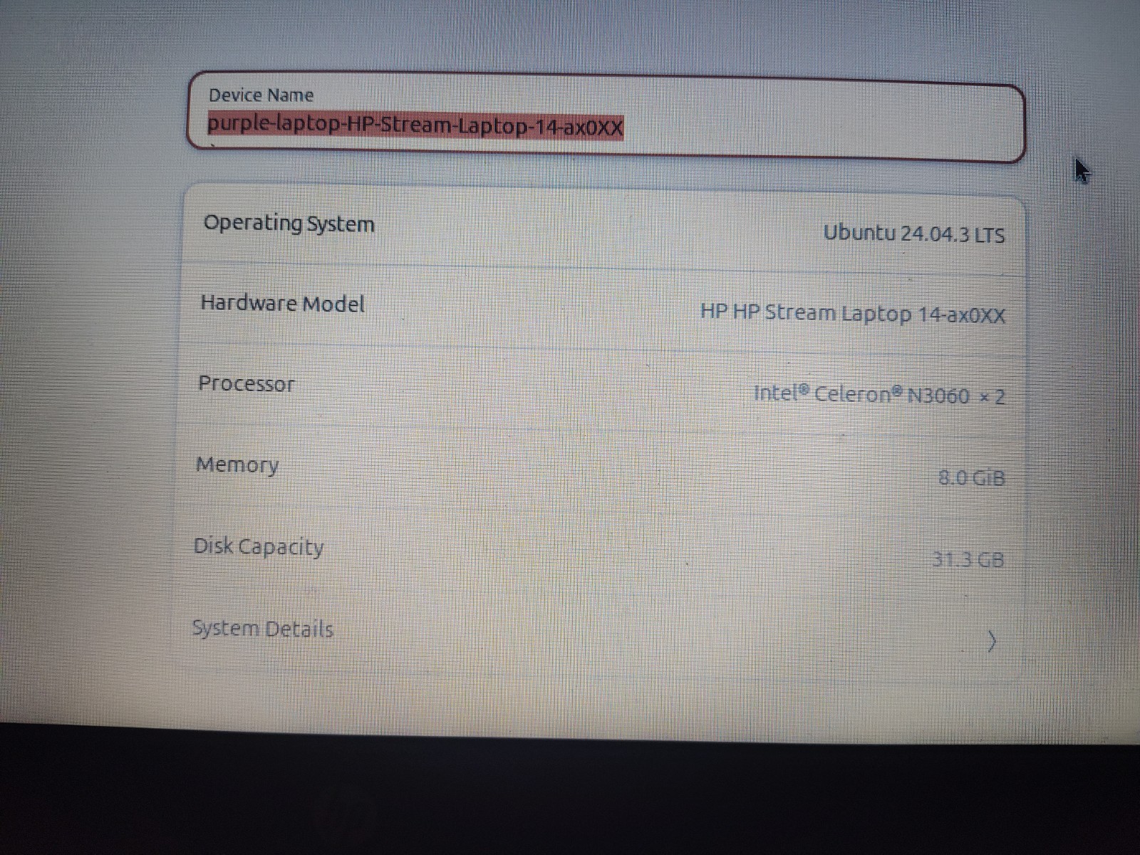 HP Stream 14 Beginner Laptop ax0XX- 14″ | 8GB Celeron PURPLE (Ubuntu OS) TESTED