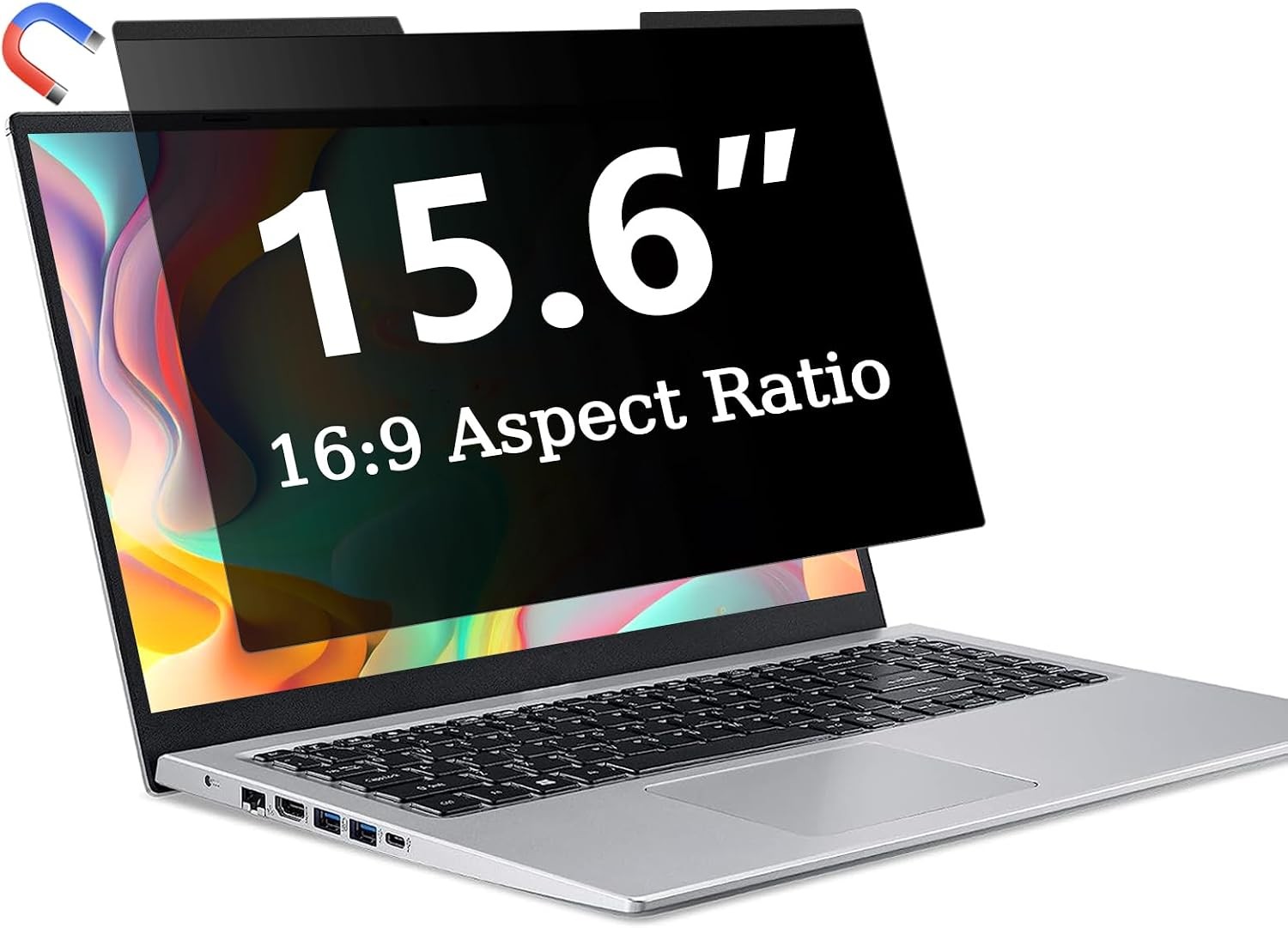 Magnetic Laptop Privacy Screen 15.6 Inch 16:9 for HP Dell Acer Asus Samsung Leno