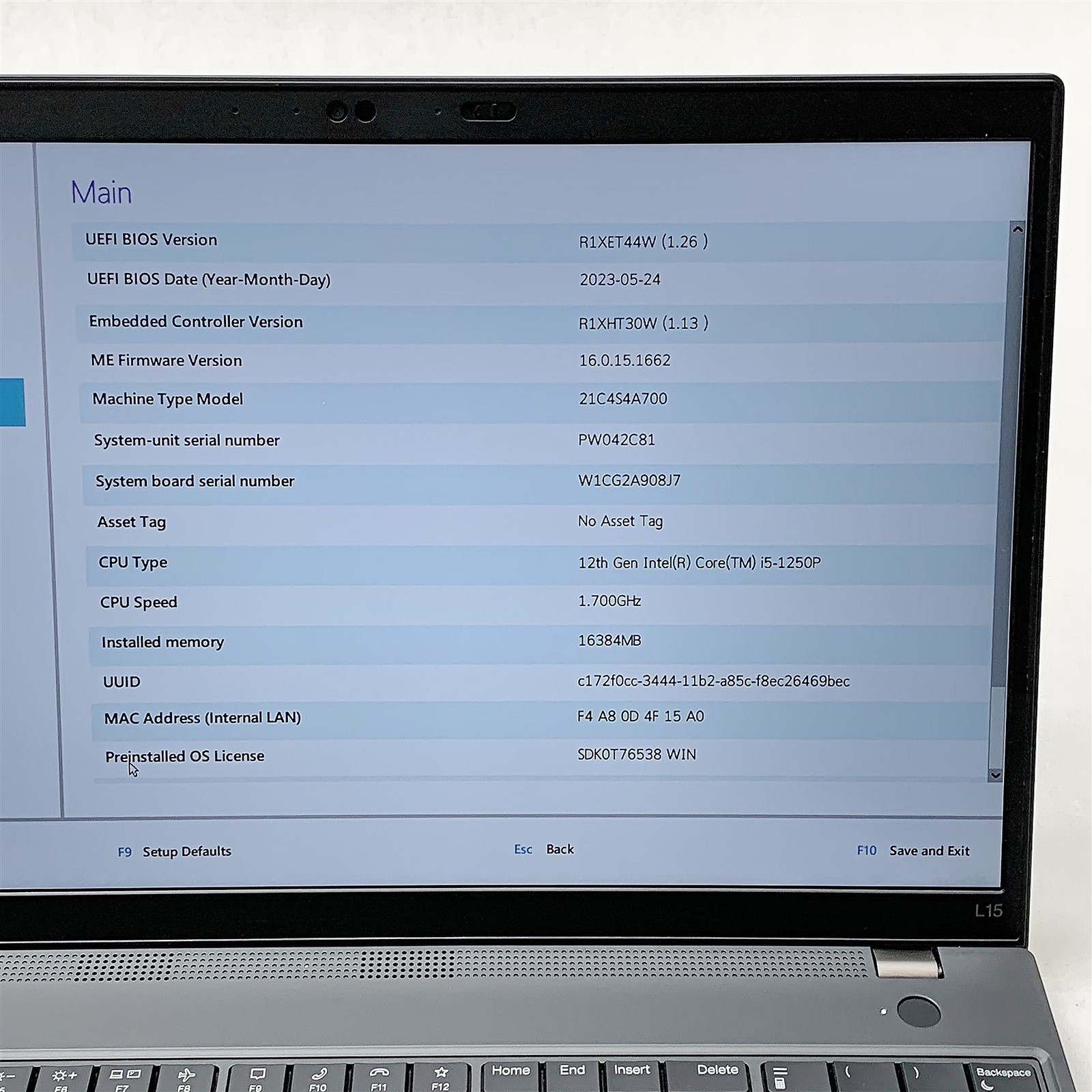Lenovo ThinkPad L15 Laptop i5 1250p 1.70GHZ 15.6″ FHD 16GB NO HDD BIOS LOCKED