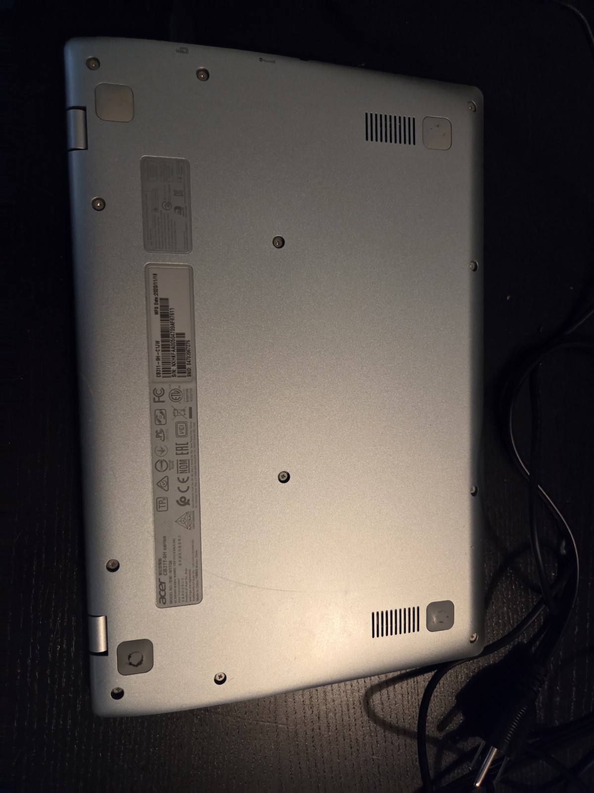Acer Chromebook 311 CB311-9H (11.6″) Celeron N4020, 8GB RAM, 4gb W/Charger