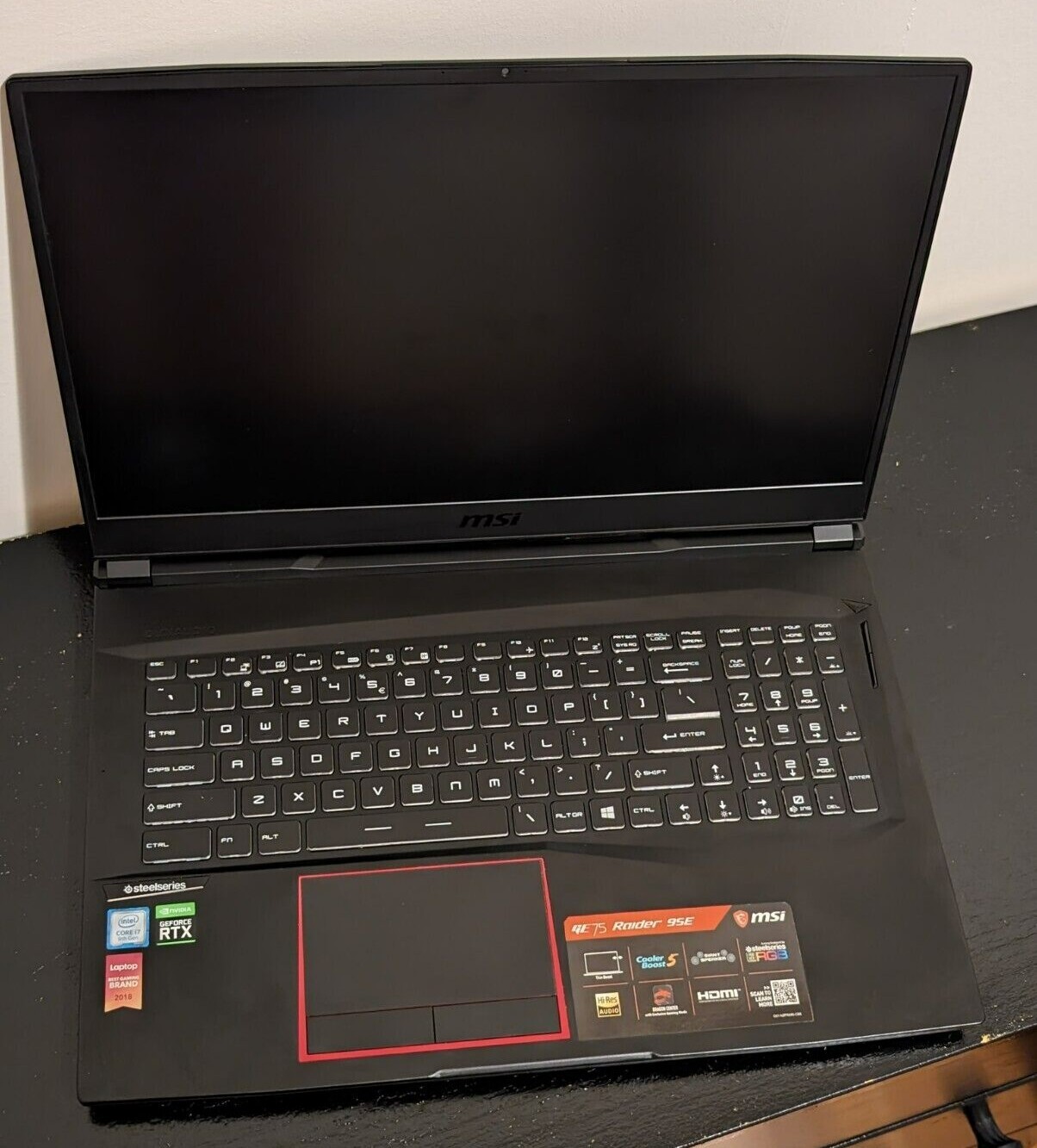 MSI GE75 Raider 9SE 17.3 inch (512 SSD 1TB HDD, Intel Core i7 9750H, 2.6GHz)