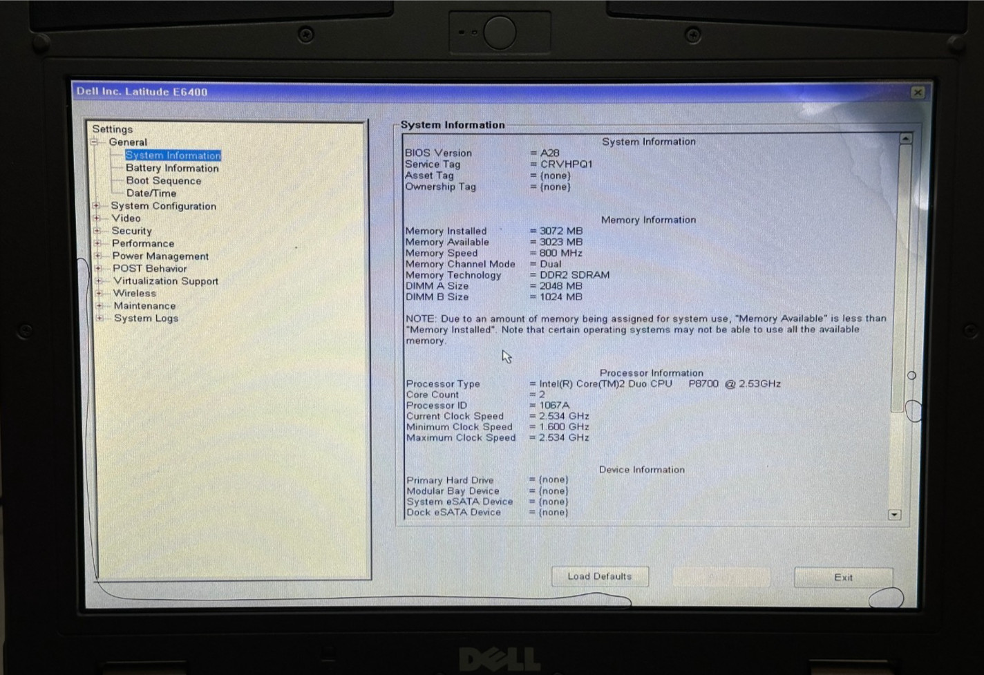 Dell Latitude E6400 XFR Military Laptop P8700 3GB RAM NO DRIVE/BATT/AC #04