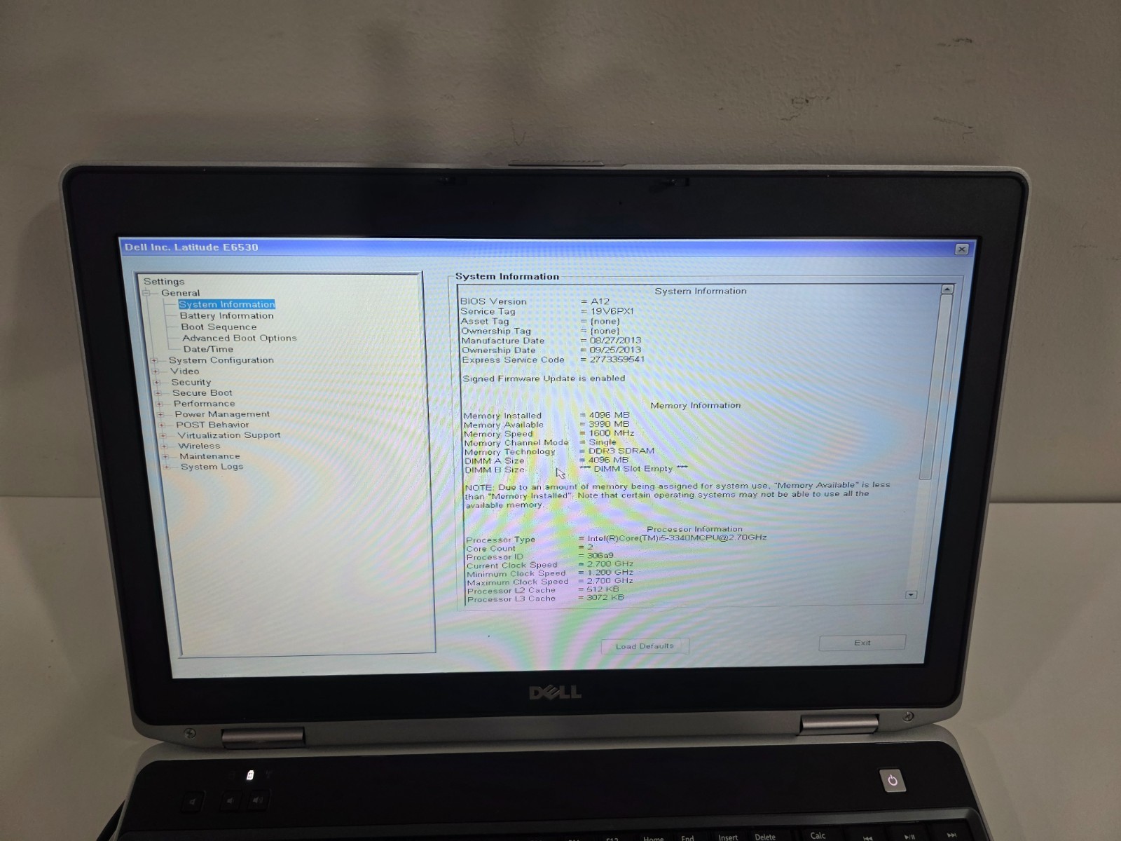 Dell Latitude E6530 Intel i5-3340M 4GB NA