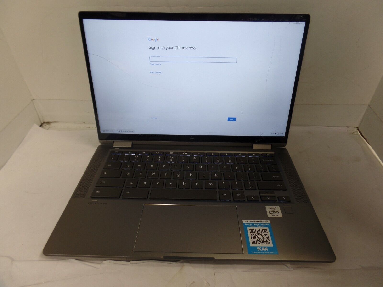 HP Chromebook 14c-ca0053dx 14″ FHD i3-10110U 2.1GHz 8GB 64GB eMMC AS IS CRACKED