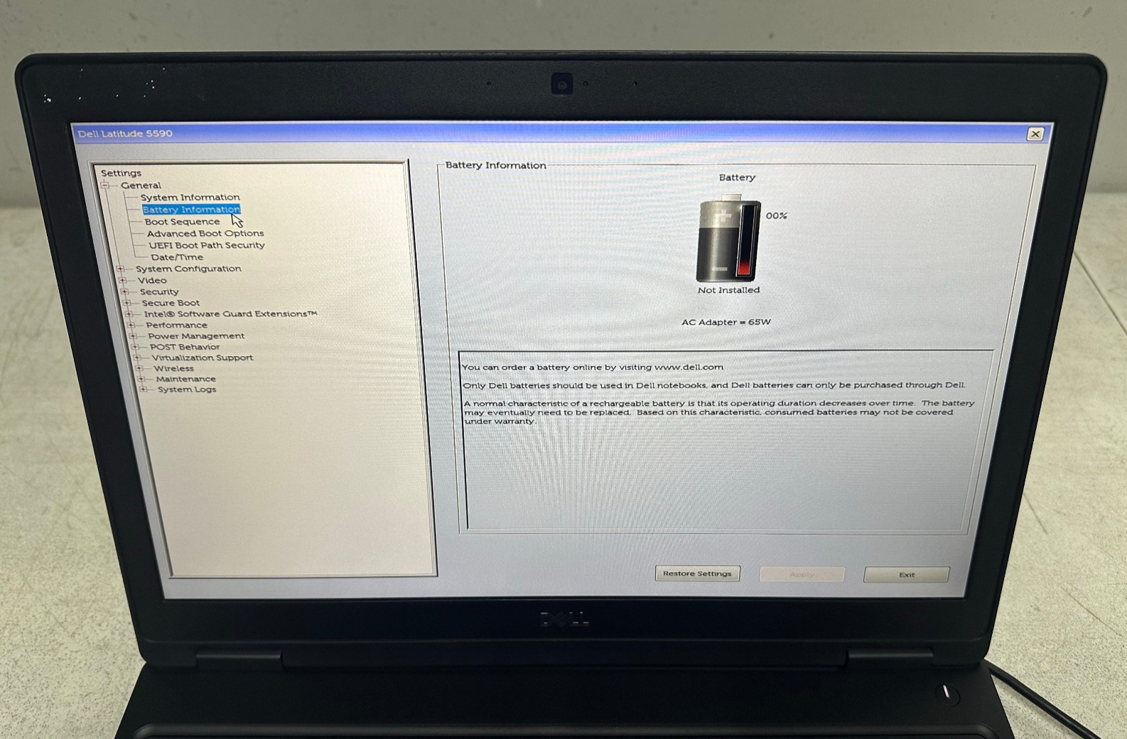 Dell Latitude 5590 15.6 FHD (i5-8250U, 16GB RAM, Boot To Bio) NO HD/BATT/ADAPTER