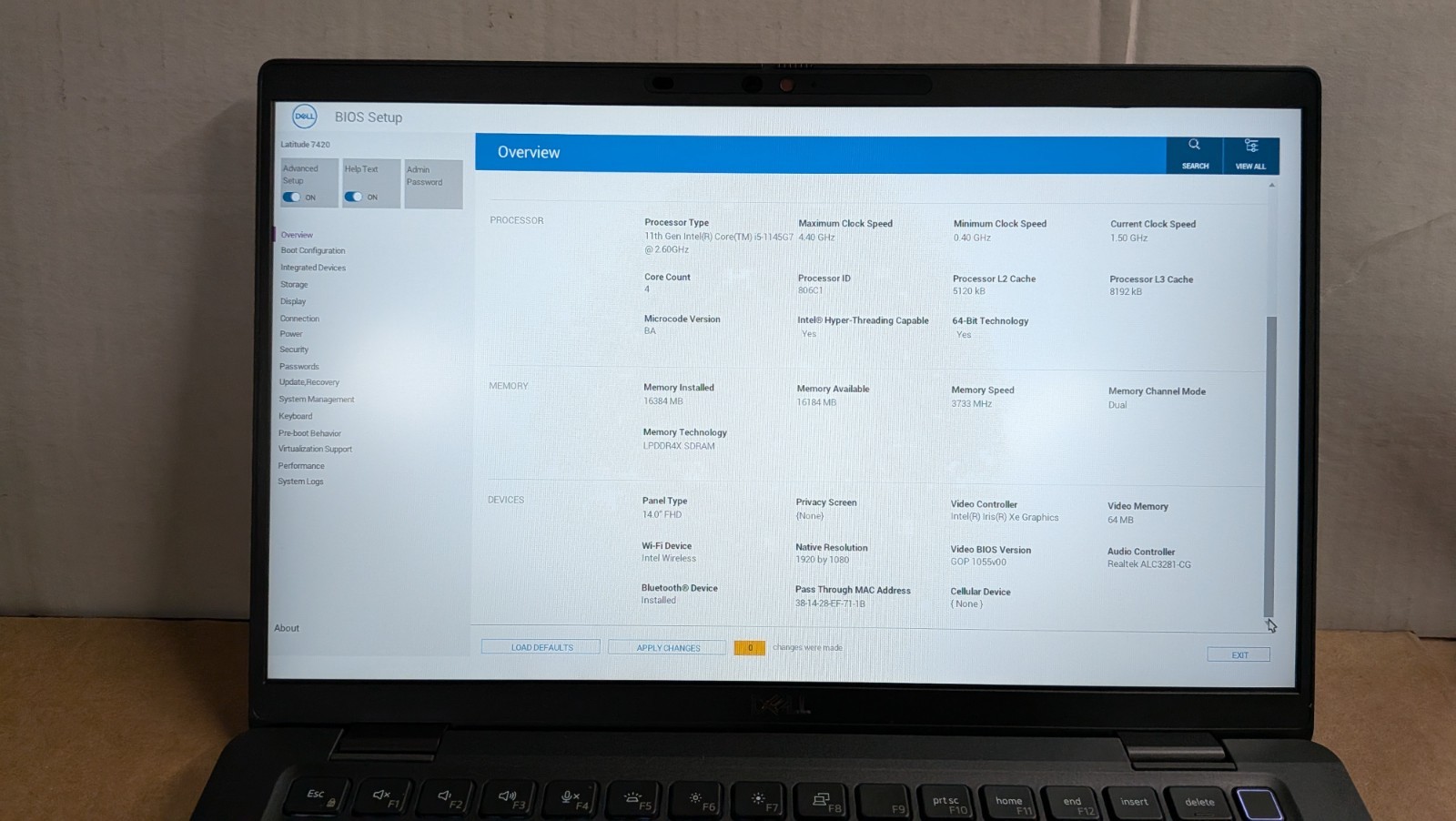 Dell Latitude 7420 14″ FHD i5-1145G7 2.60GHz 16GB 256GB WIN11P W/AC Fair note