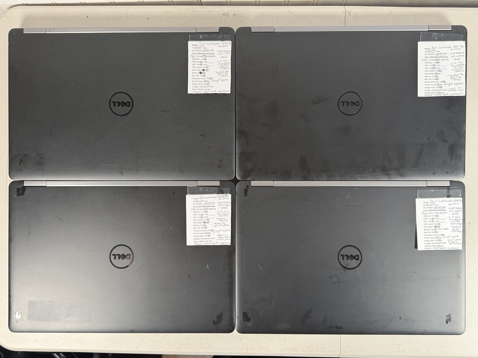 Lot of 6 Dell Latitude E5570 i7 Radeon R7 No RAM/SSD/OS/Charger *READ