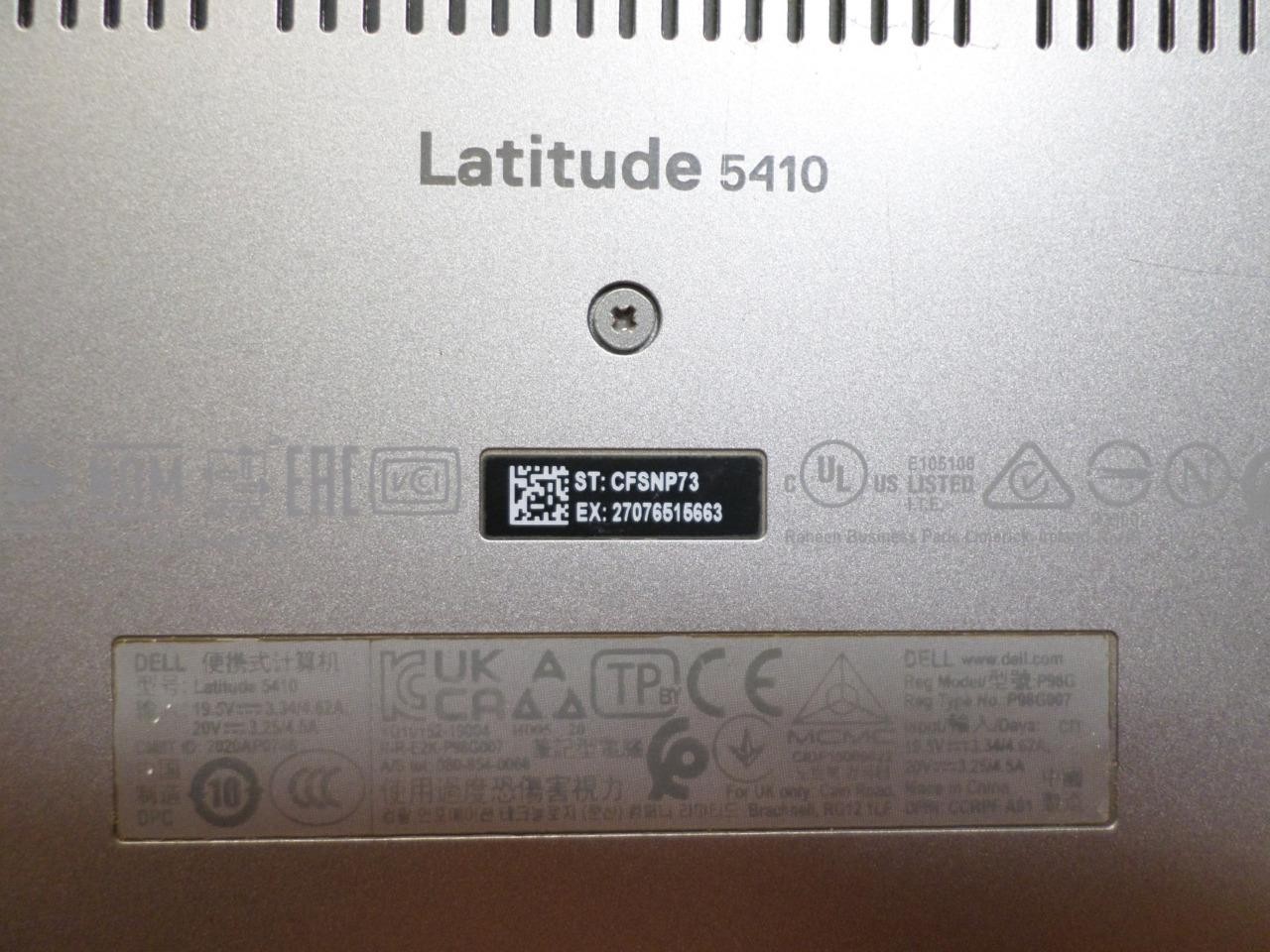 Dell Latitude 5410 14″ Intel i5-10310U WiFi/BT No Memory No SSD Battery Poor (x3