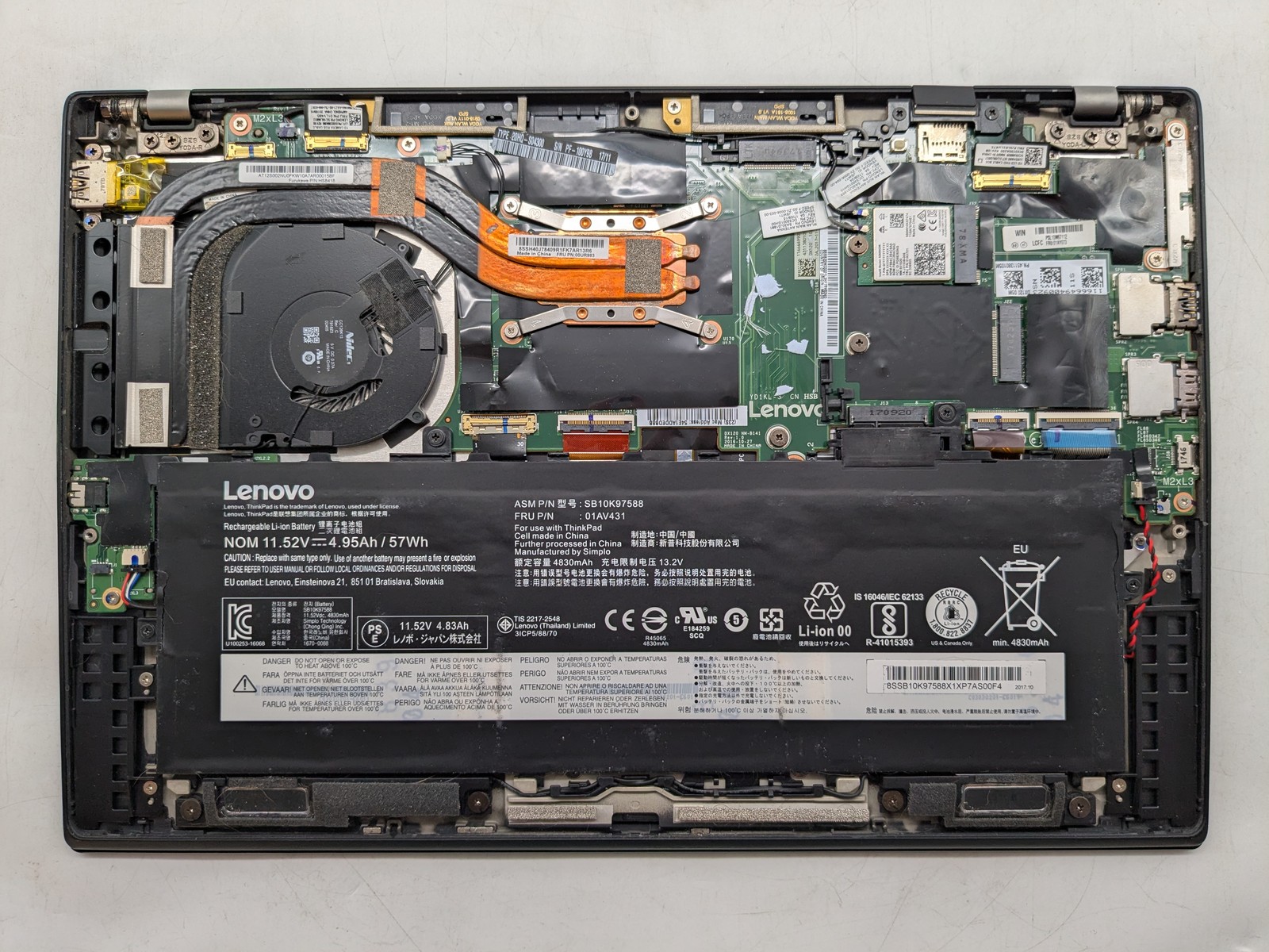 Lenovo ThinkPad X1 Carbon 5th Gen 14″ FHD I7-7600U 16GB Webcam Palmrest *READ*