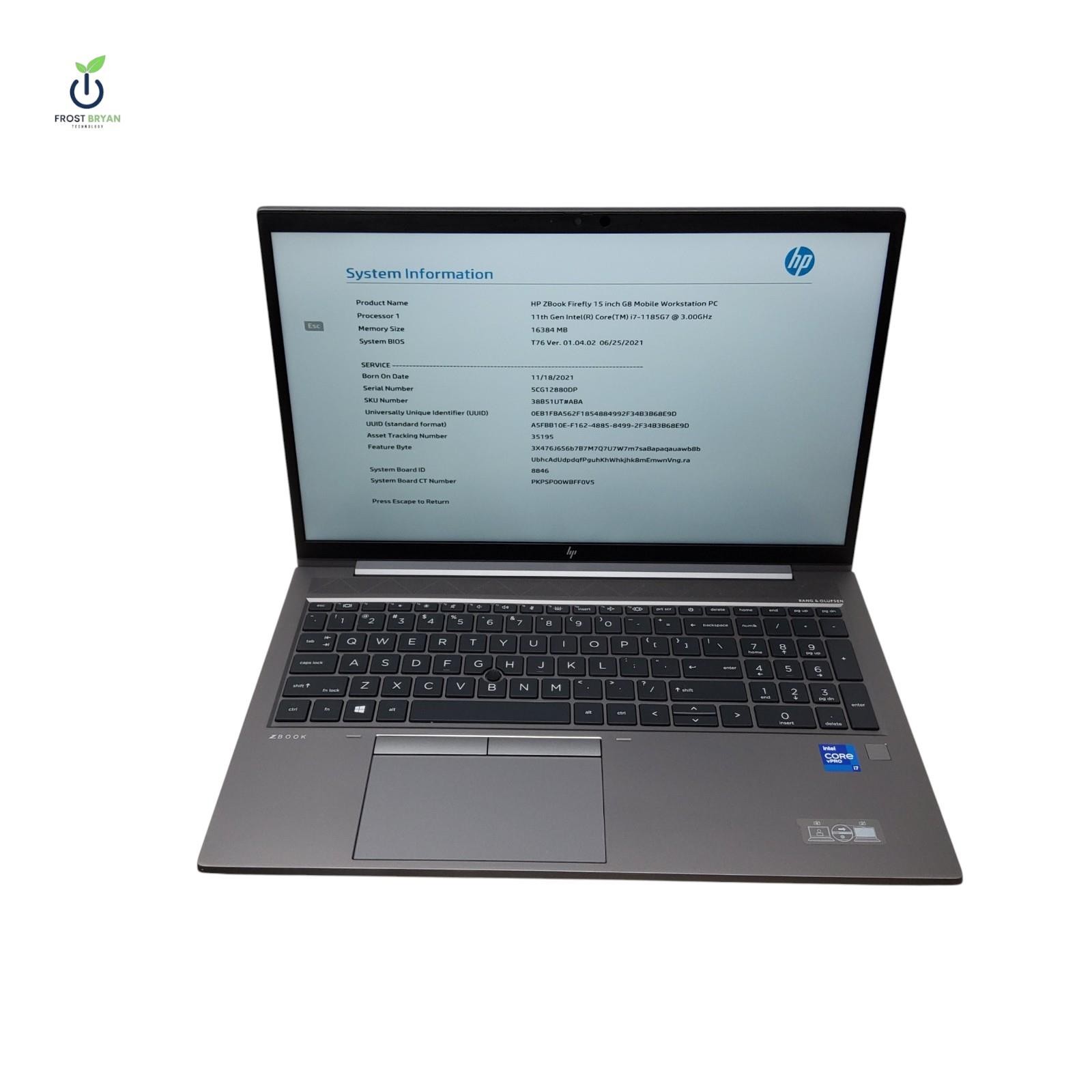 HP ZBook Firefly 15 G8 i7-1185G7 16GB 512GB SSD No OS Grade C [READ]