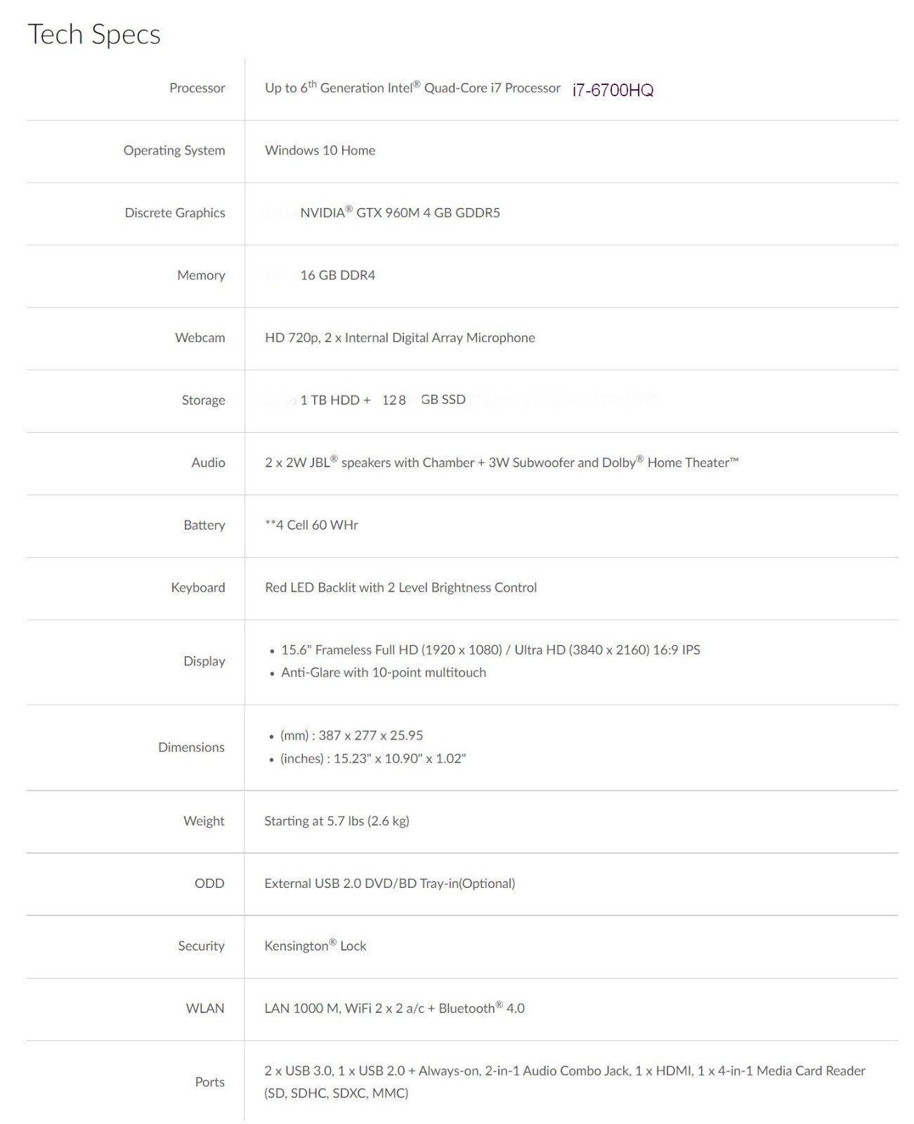 Lenovo Y700-15ISK 15.6 in Full Touch Intel Core 6700HQ NVIDIA Core i7 16GB RAM