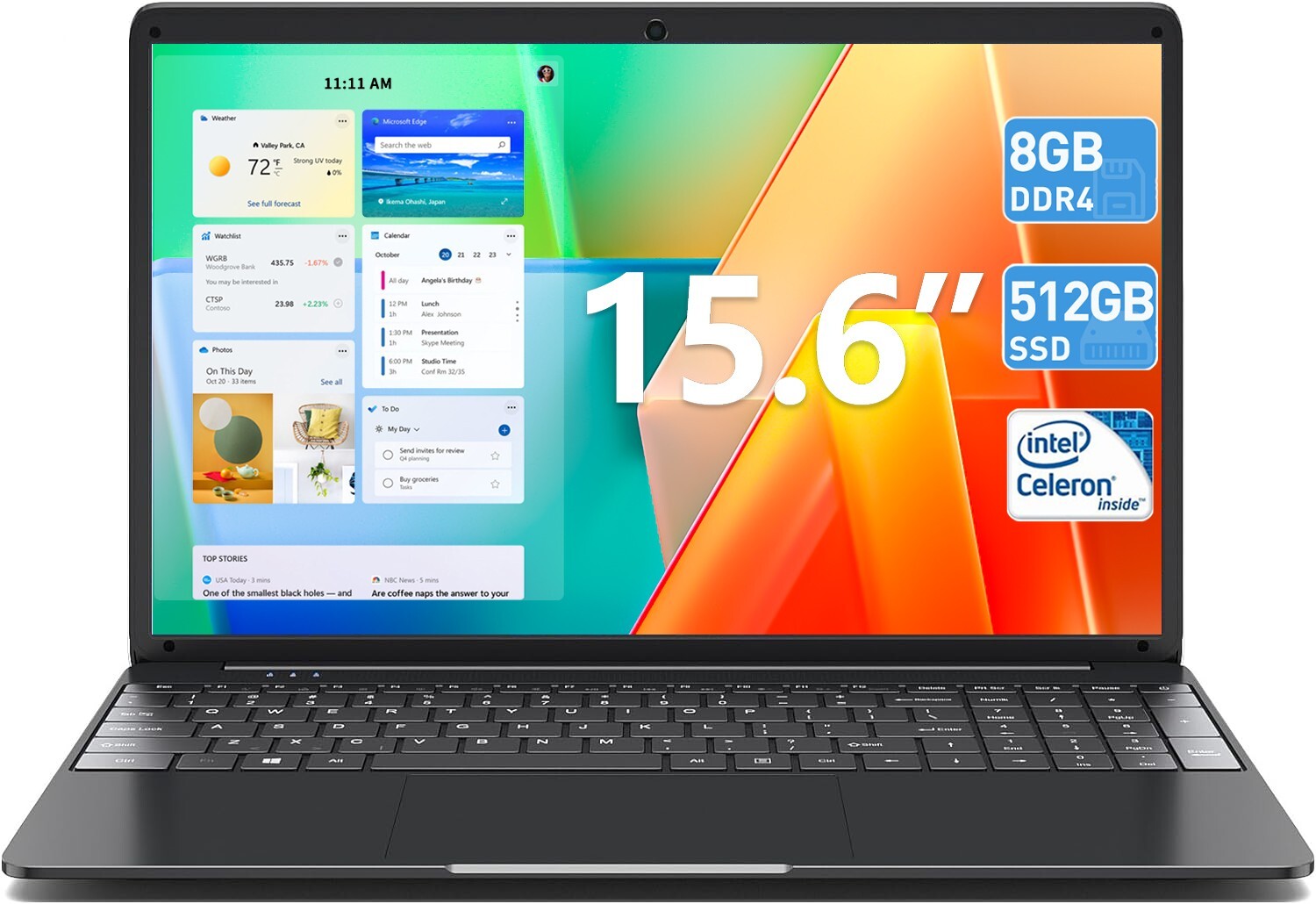 SGIN 15.6″ FHD Laptop Notebook-Intel Celeron Up to 2.8 GHz 512GB memory 8GB RAM