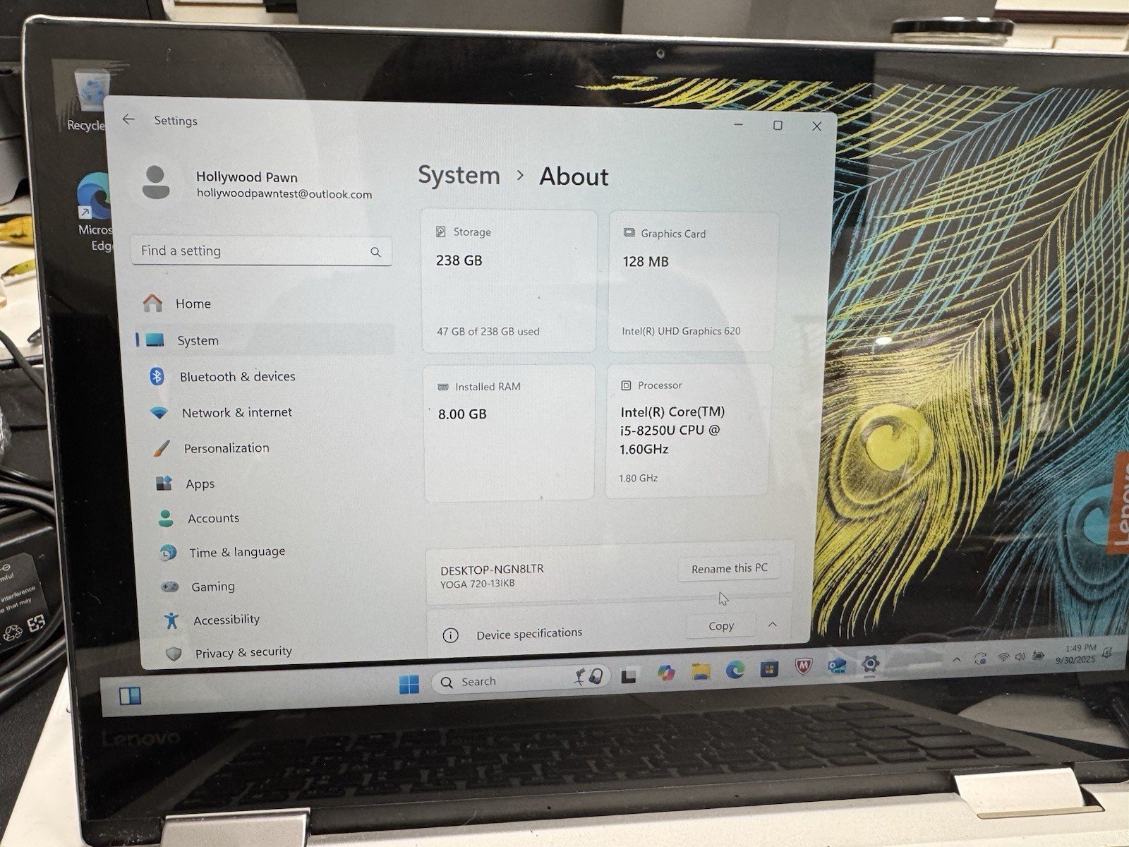 Lenovo Yoga 720-13IKB – 13.3″ Touchscreen Laptop – Intel Core i5-8250U