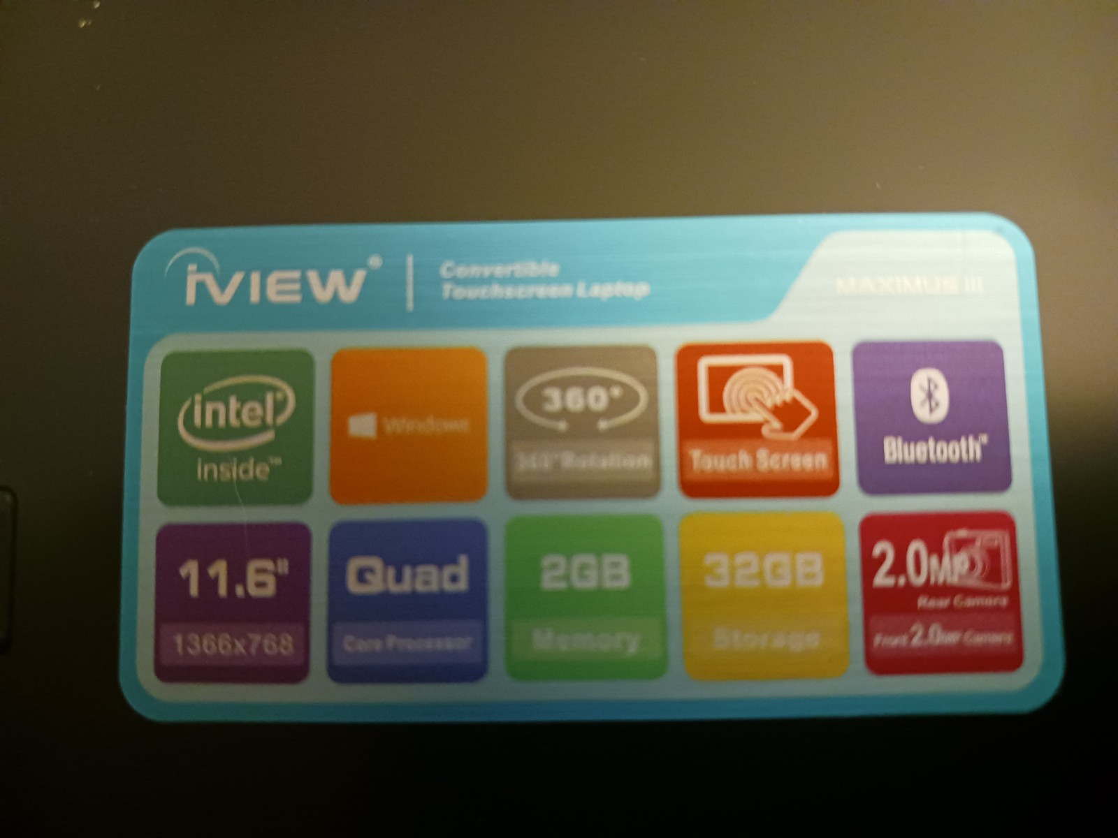iView Maximus III BL-VE0660 11.6″ Touchscreen Laptop Windows 10