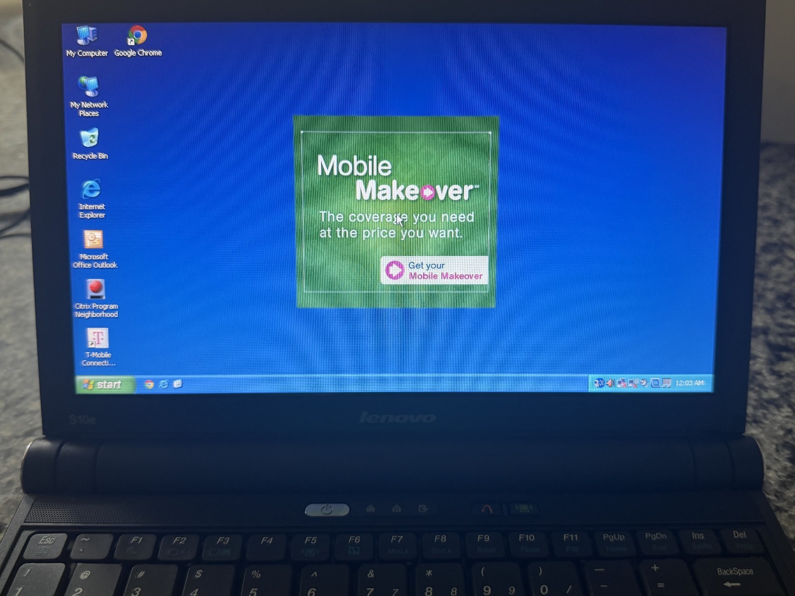 Lenovo IdeaPad S10e, netbook, 10.1″, / 1GB / 160GB / Win XP Home READ