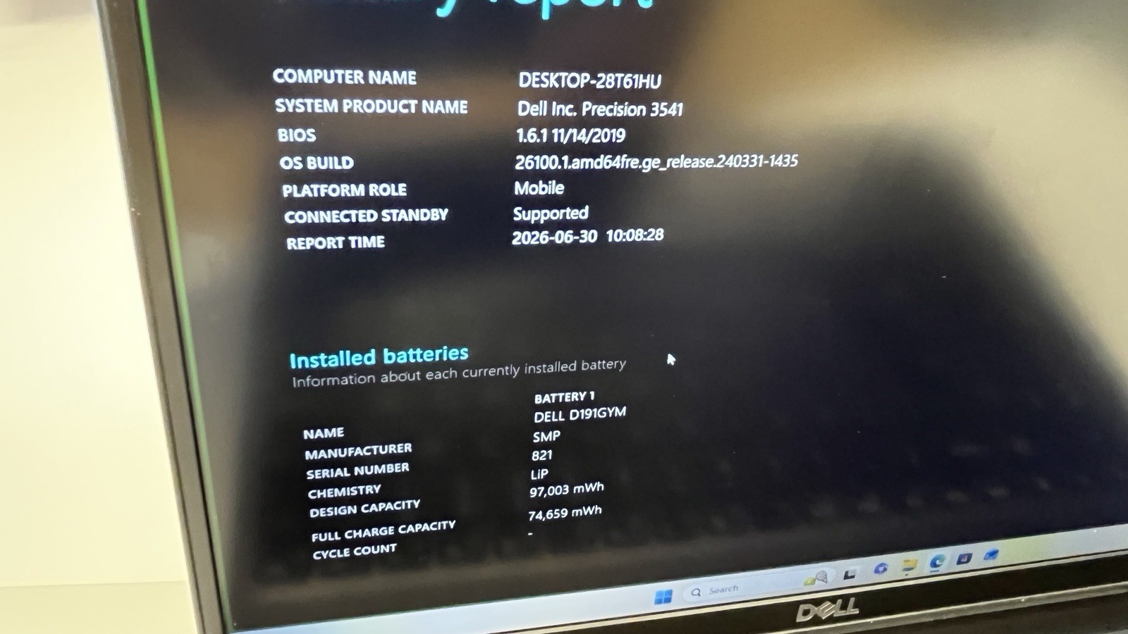 Dell Precision 3541 15.6 FHD i7-9850H 32GB 512GB Quadro P620 – Windows 11 Pro