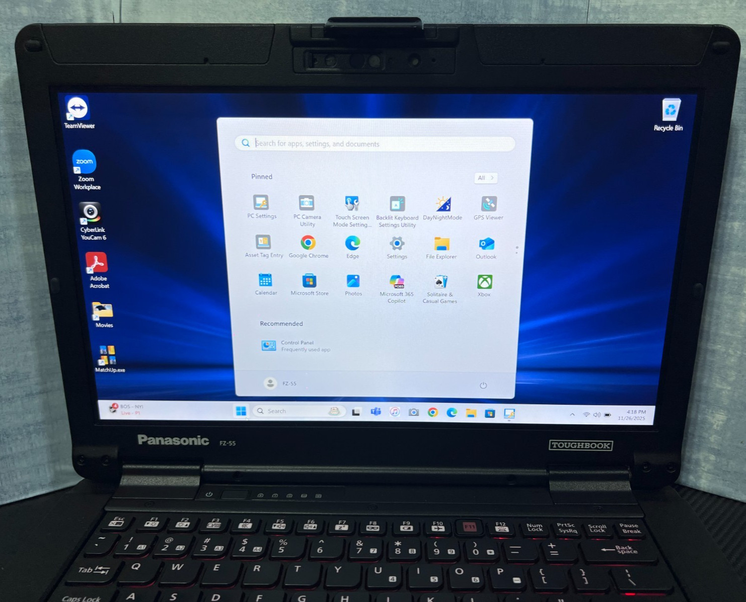 FZ-55C262CVM i5-8365U, 16GB,512GB SSD, Mem,VGA,HDMI, GPS, Touchscreen,Win11 25H2