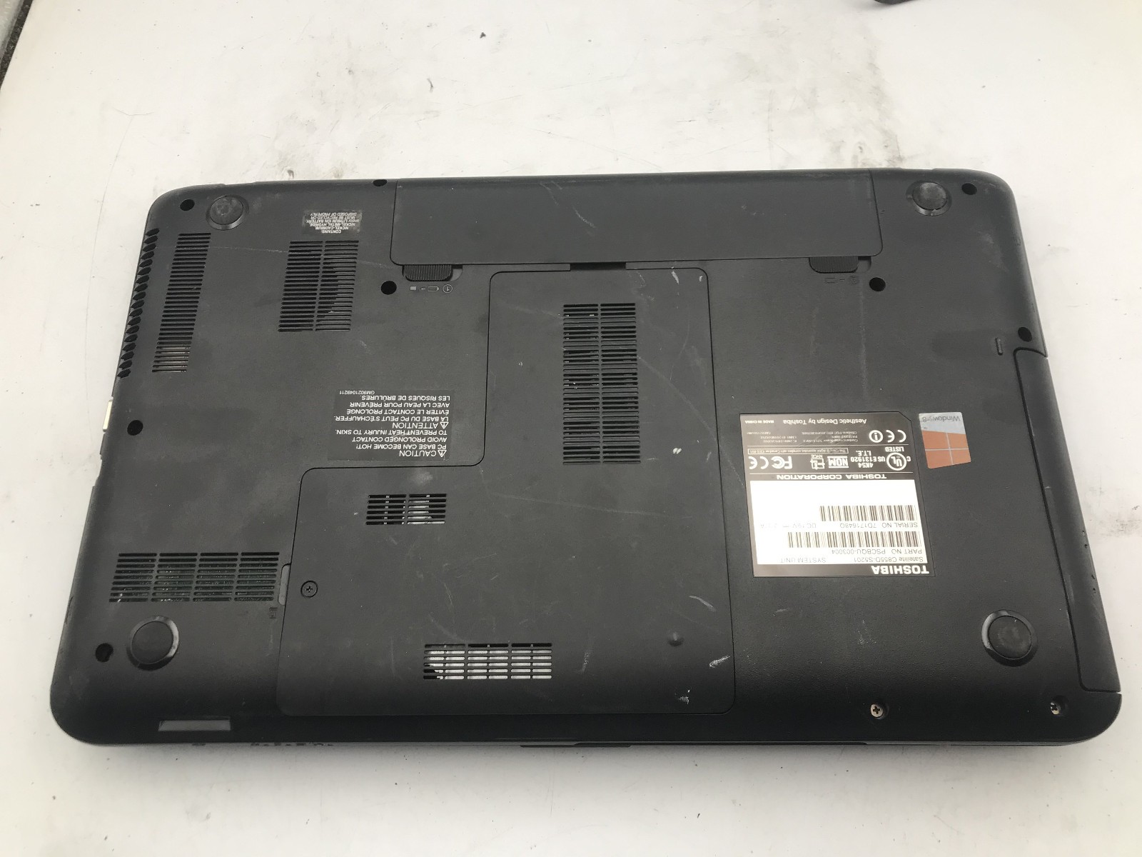 TOSHIBA SATELLITE C855D S5201 – BOOTS TO BIOS – AMD E1 1200 – 8GB RAM – READ -BB
