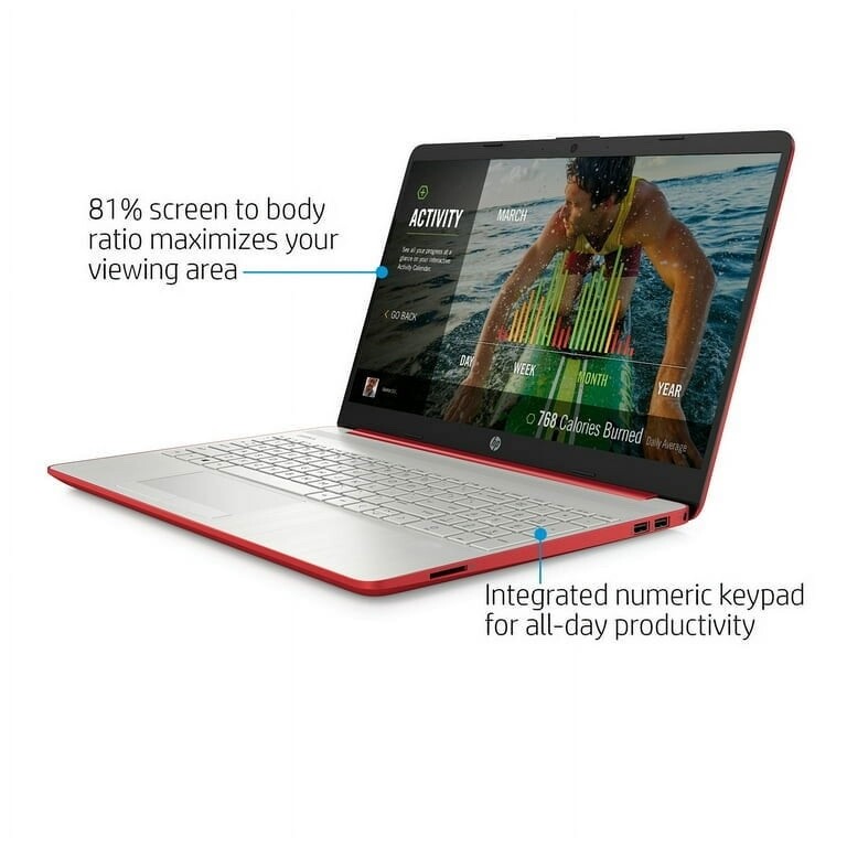 HP 15-fd0083wm (128GB SSD, Intel Pentium N-Series, 1.80 GHz, 4GB) Laptop – Red –