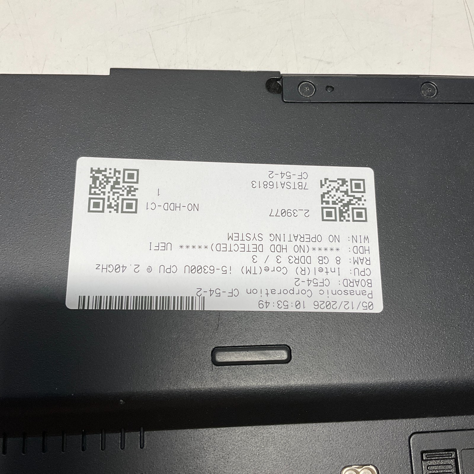 Panasonic Toughbook CF-54 14″ Touch Laptop – i5-6300u 8GB NO HDD NO OS BIOS