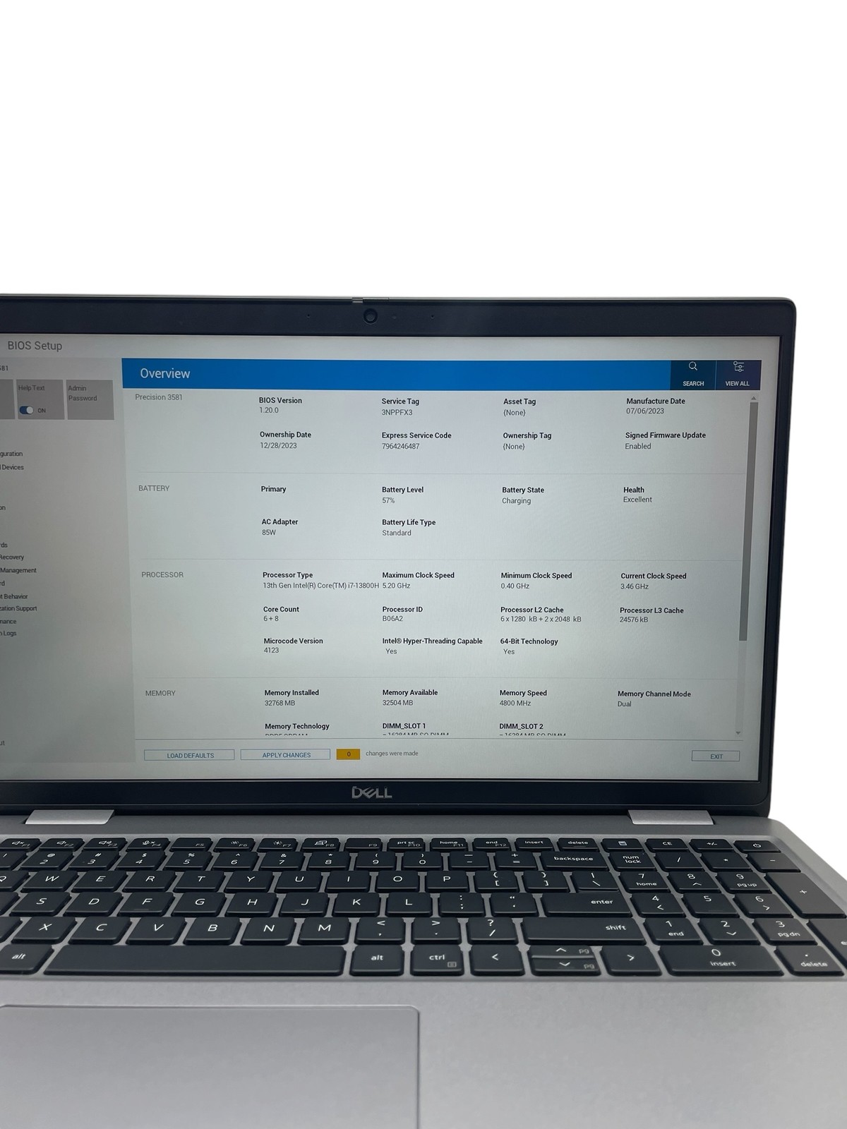 Dell Precision 3581 15″ – i7-13800H – 32GB RAM – 512GB SSD – Grade D