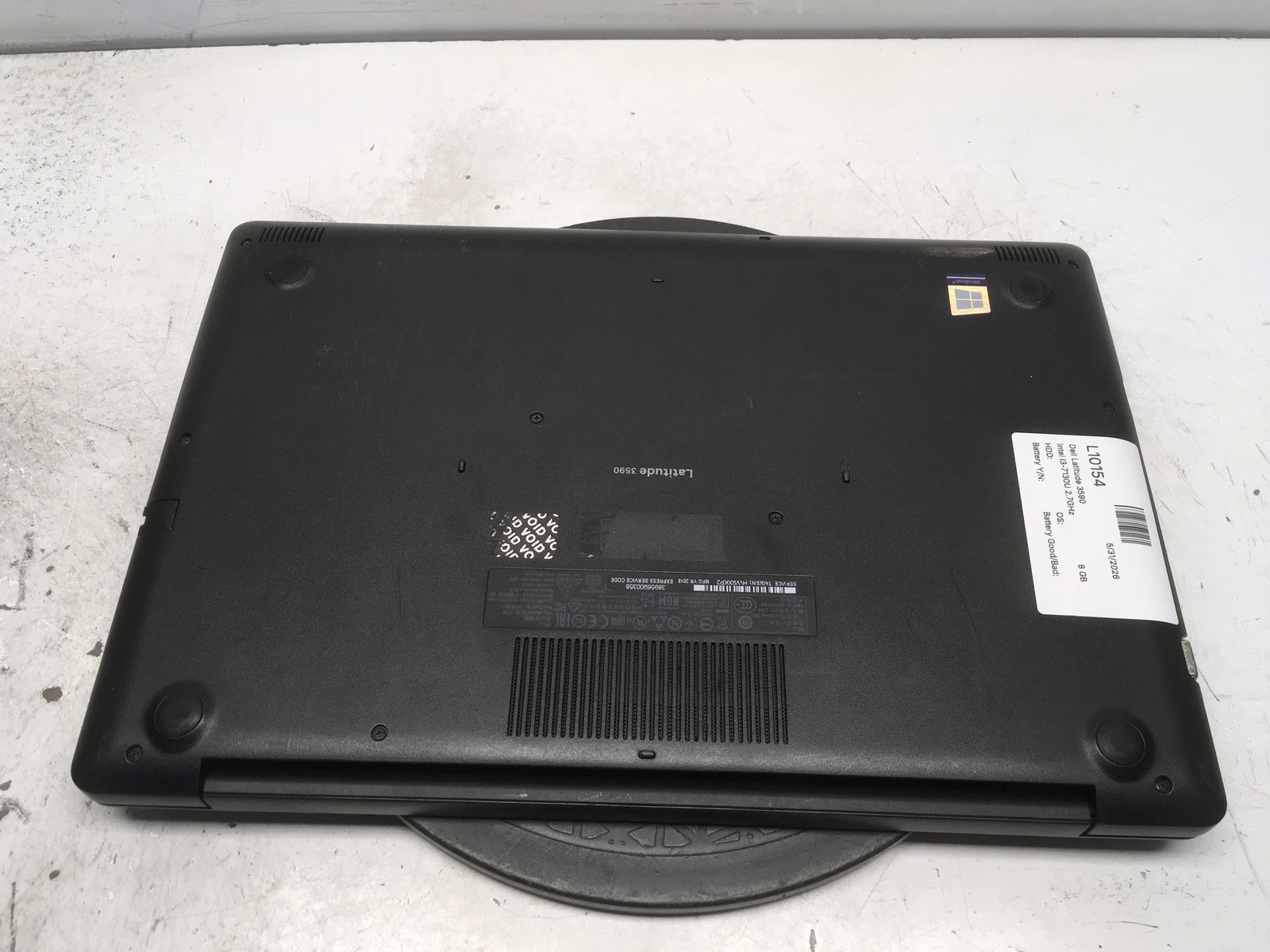 Dell Latitude 3590 Intel i3-7130U 2.7GHz 8 GB NO HDD No Batt