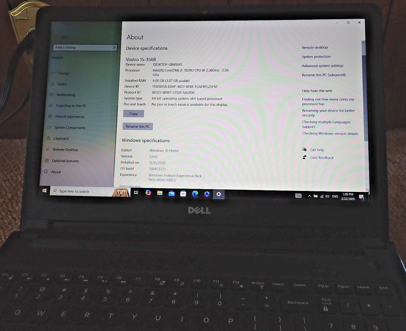 Dell Vostro 15 Windows 10 – 7th Gen Intel Core i3-7200U Processor 1TB Hard Drive