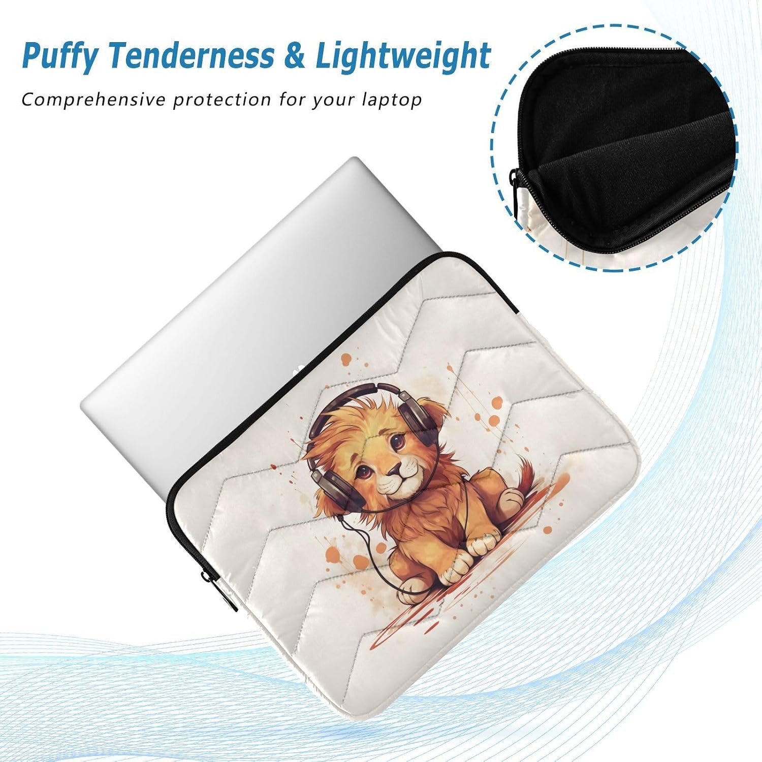 Cartoon Lion Laptop Sleeve Bag for 13 14 Inch Notebook/Laptop/Tablet Computer