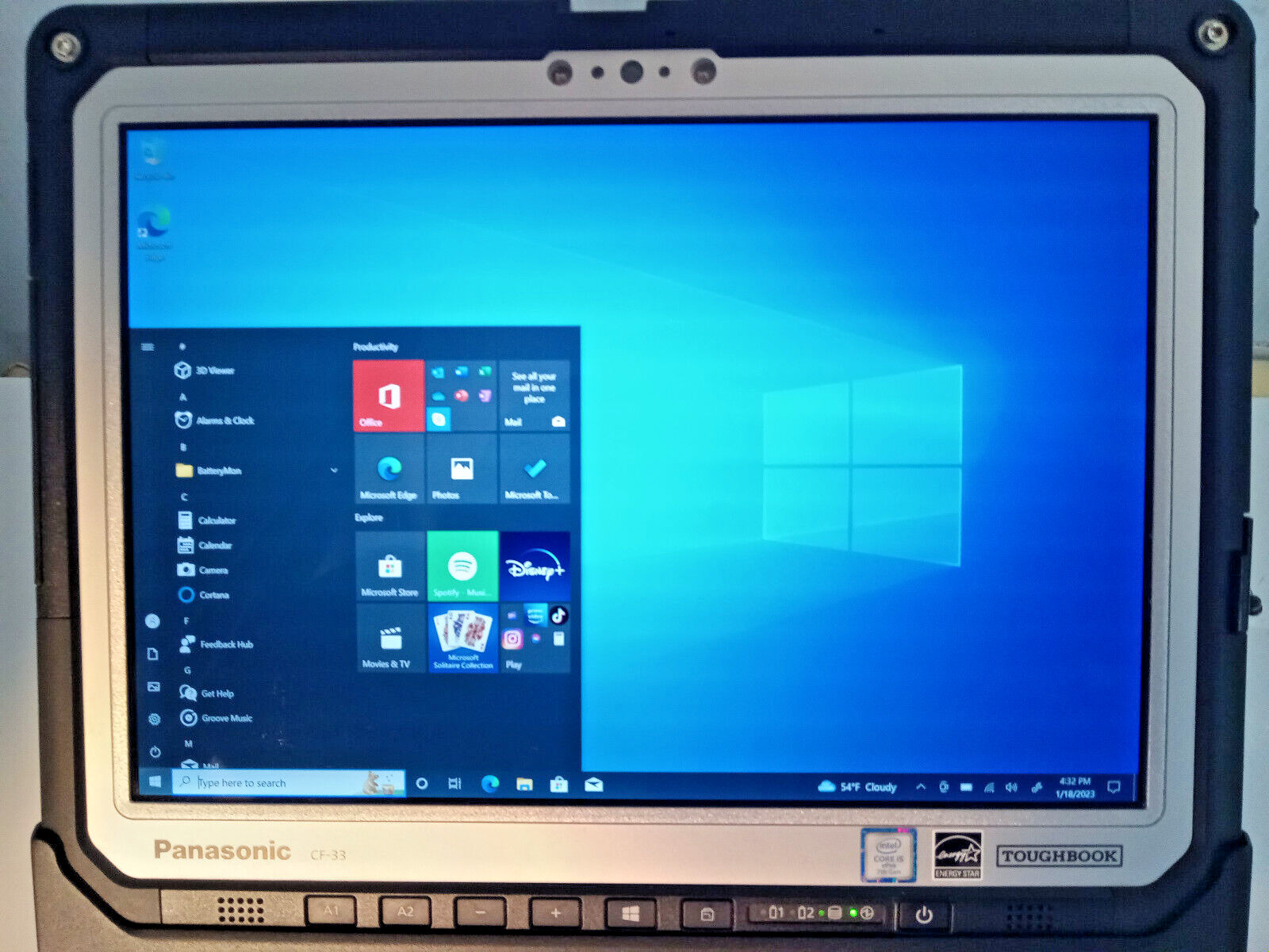 PANASONIC TOUGHBOOK CF-33 , i5-7300, 1TB, 16GB RAM, 2-HD BATS, WEB CAM, 4GGPS