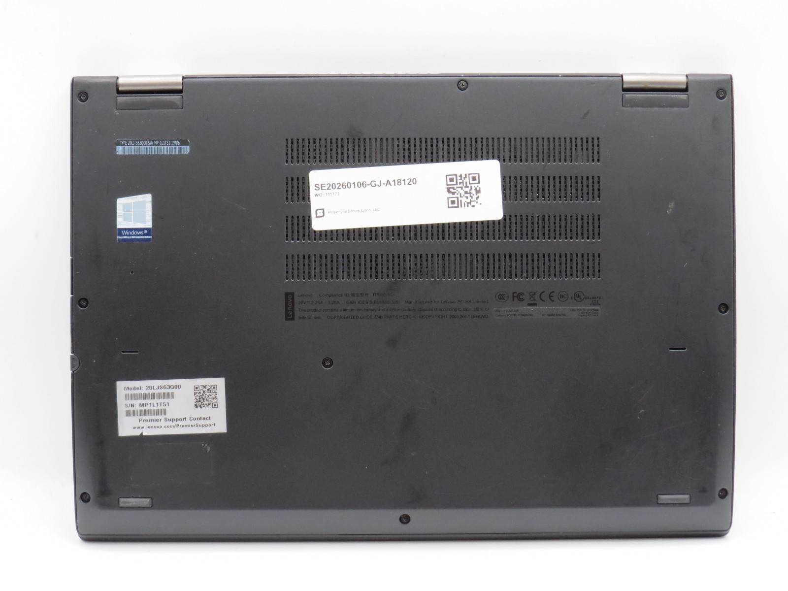 Lenovo ThinkPad X380 Yoga i5-8250U @ 1.8GHz 8GB DDR4 13″ Touch No HDD/OS/Battery