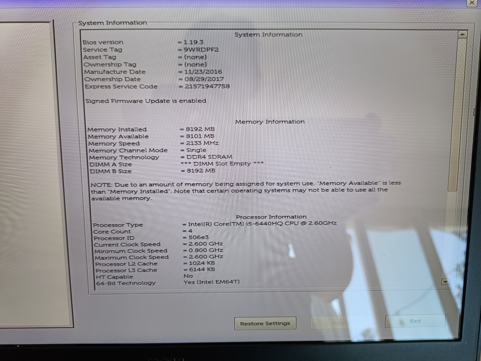 LOT of 2 – Dell Latitude E5470 i5-6440HQ 2.6GHz 8GB RAM WIN10 PRO NO SSD NO A/C