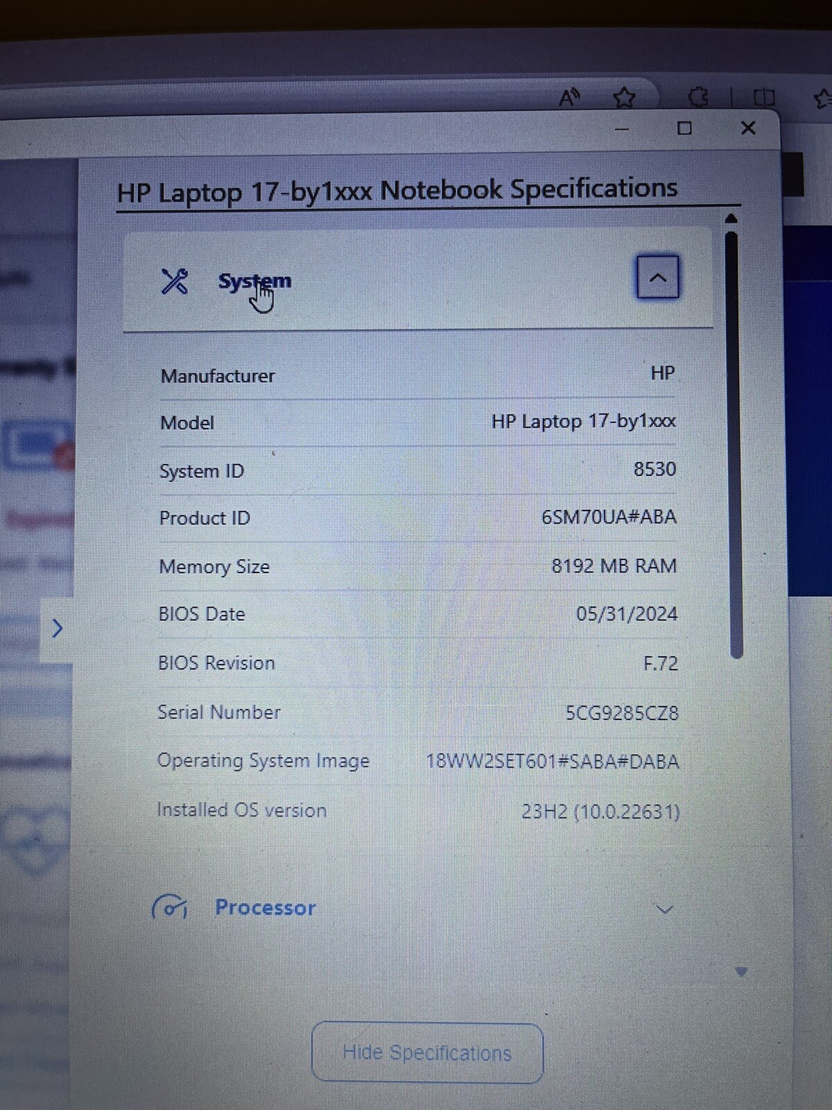 HP 17.3 HD Notebook i3 8145U 1 TB SSD 500 GB HD 8GB HD 8GB RAM 256GB SSD WIN 11