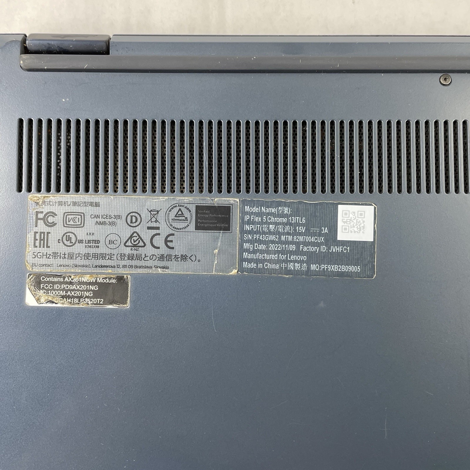 Lenovo IP Flex 5 Chrome 11.6″ Core i5-1115G4 3.00 GHz 8 GB RAM 16 GB HDD No AC