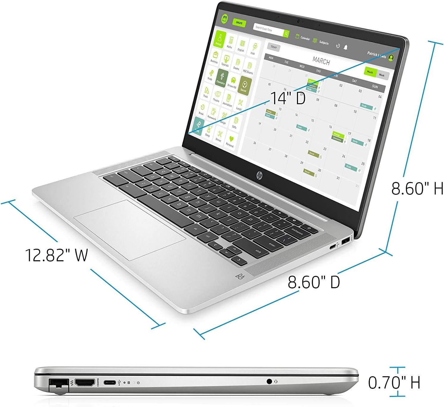 HP Chromebook, 14a-na0023cl,14″ Laptop Intel Celeron N4020, 4GB, 64GB CHROME OS
